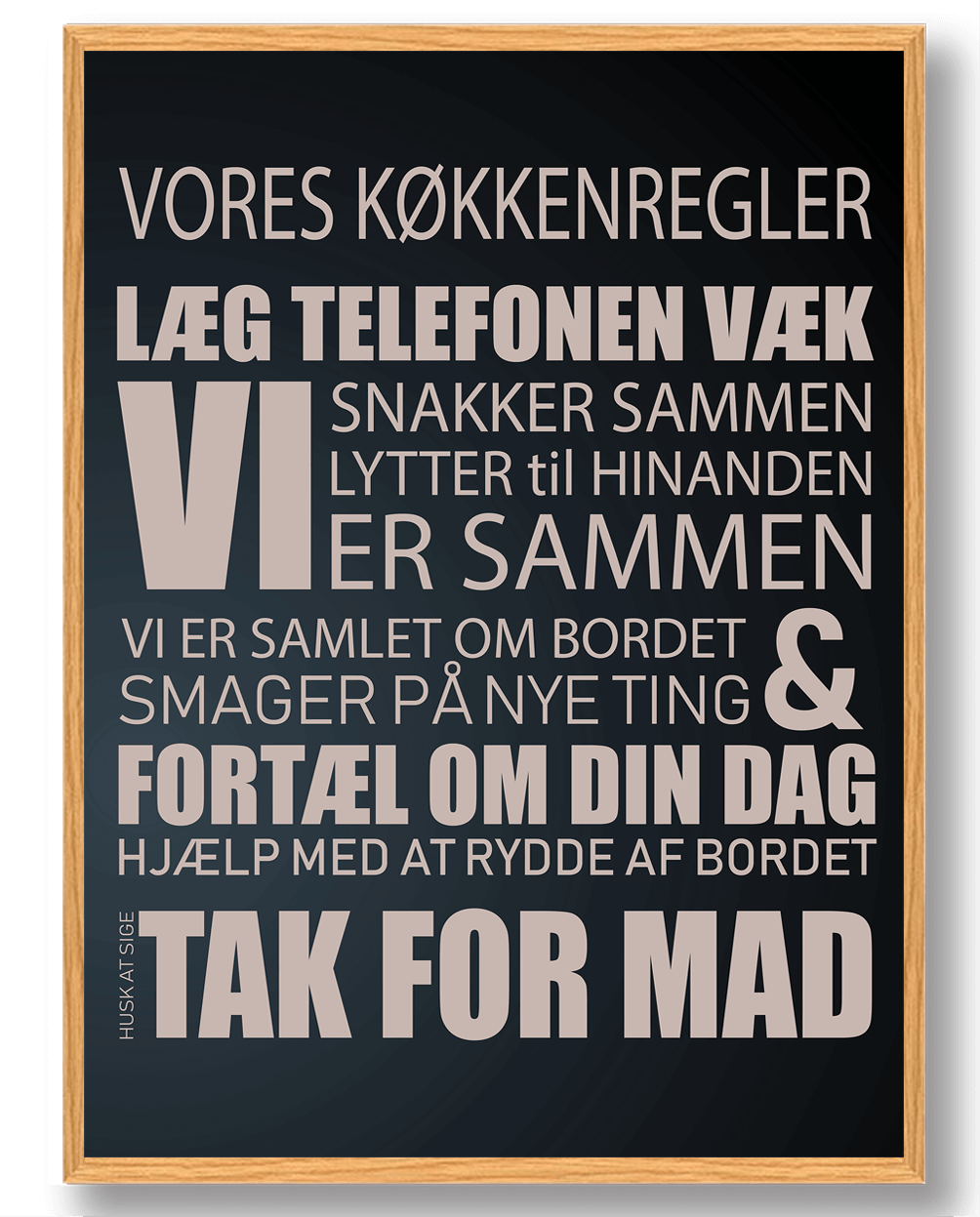 Vores køkkenplakater - sort (restparti)