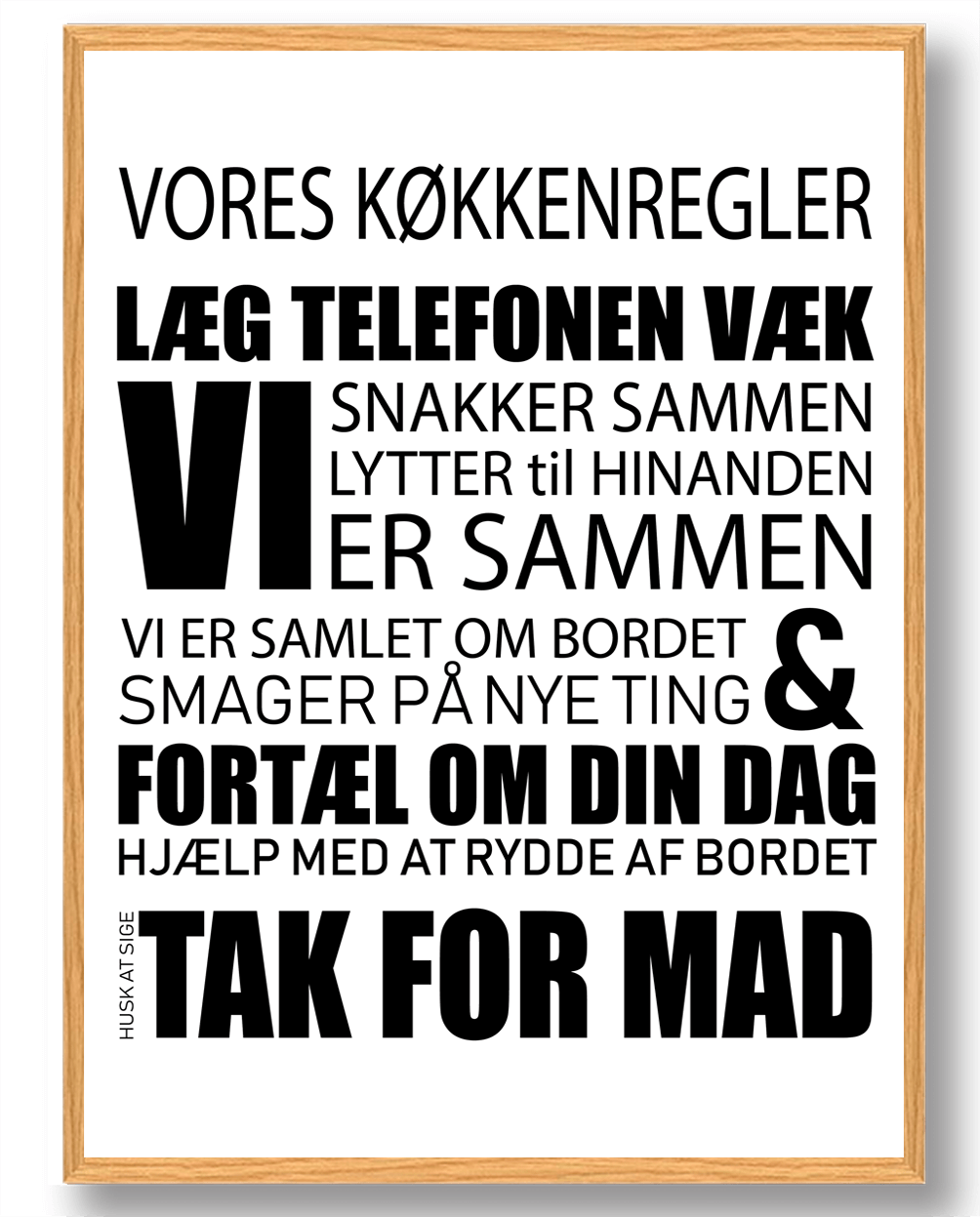 Vores køkkenplakater - hvid (restparti)