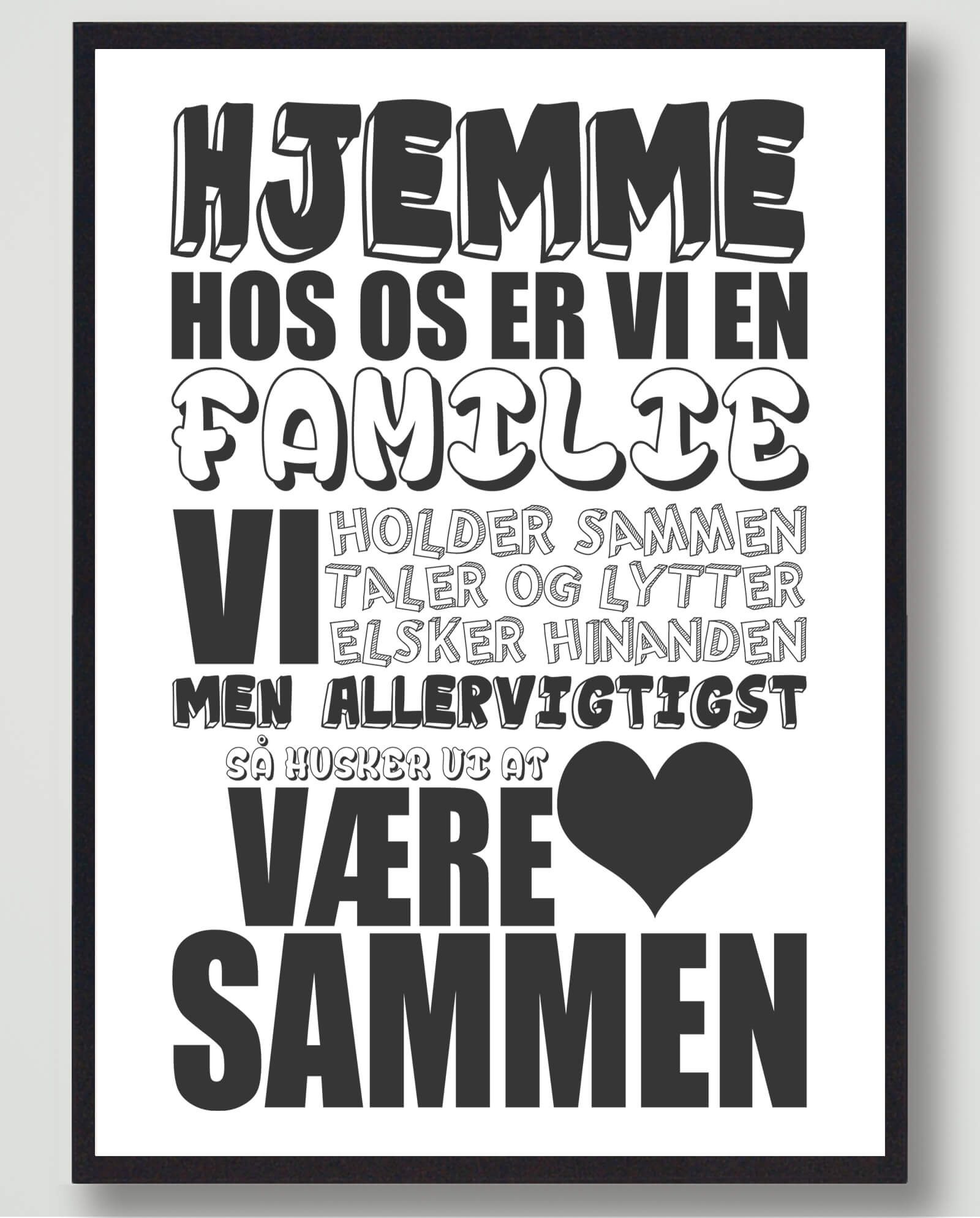 Hjemme hos os... (Hvid) - plakat