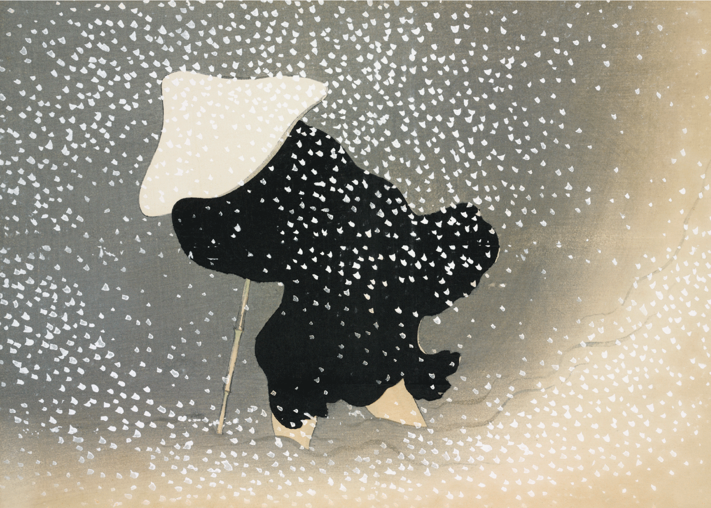 In the blizzard - Japansk kunstplakat