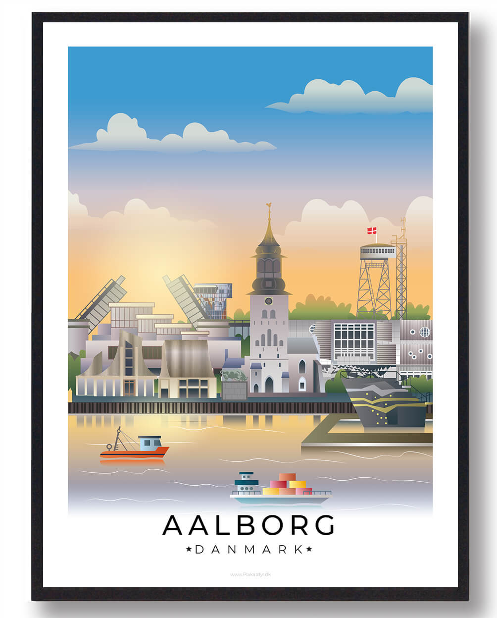 Aalborg plakat med hvid kant