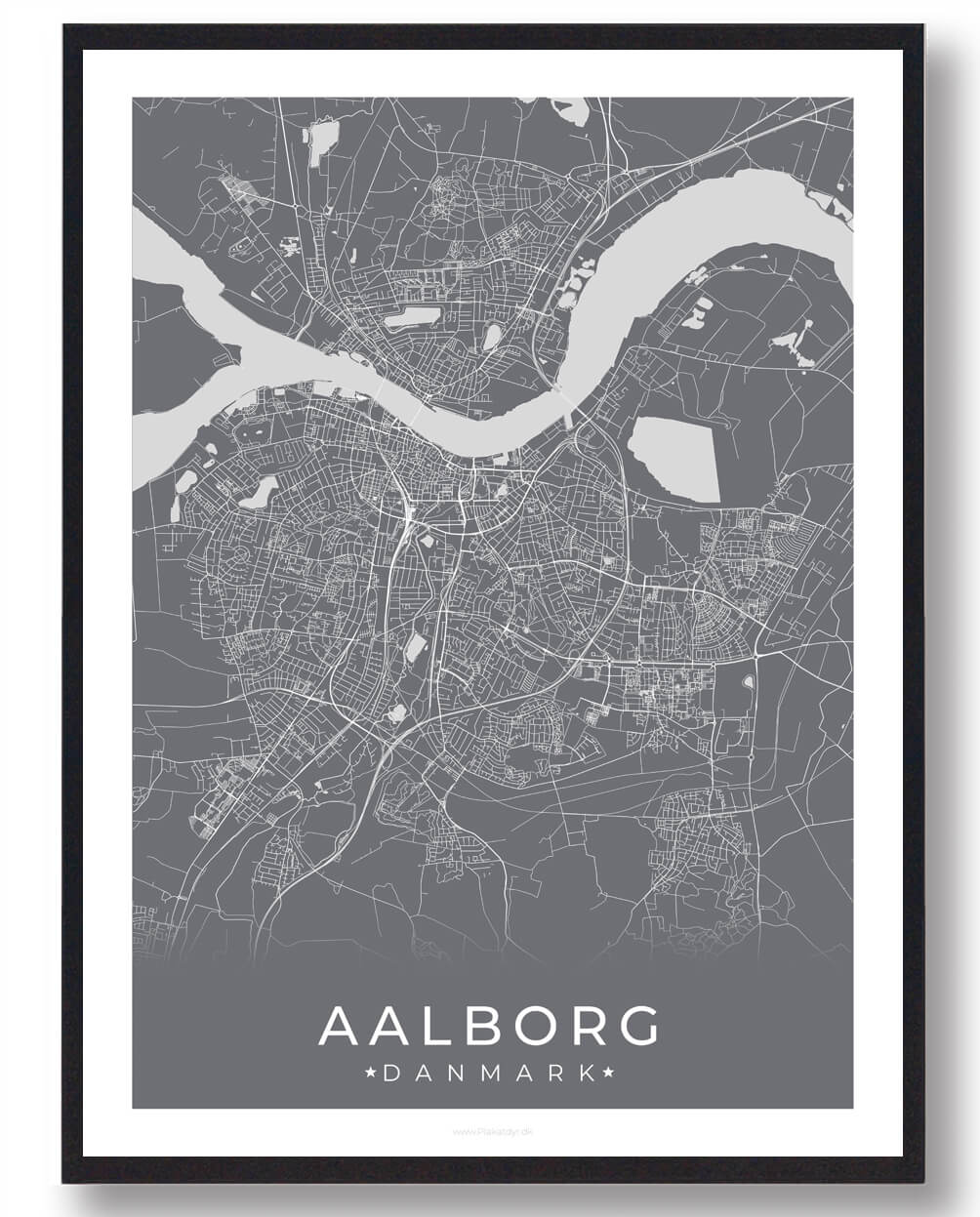 Aalborg plakat - grå