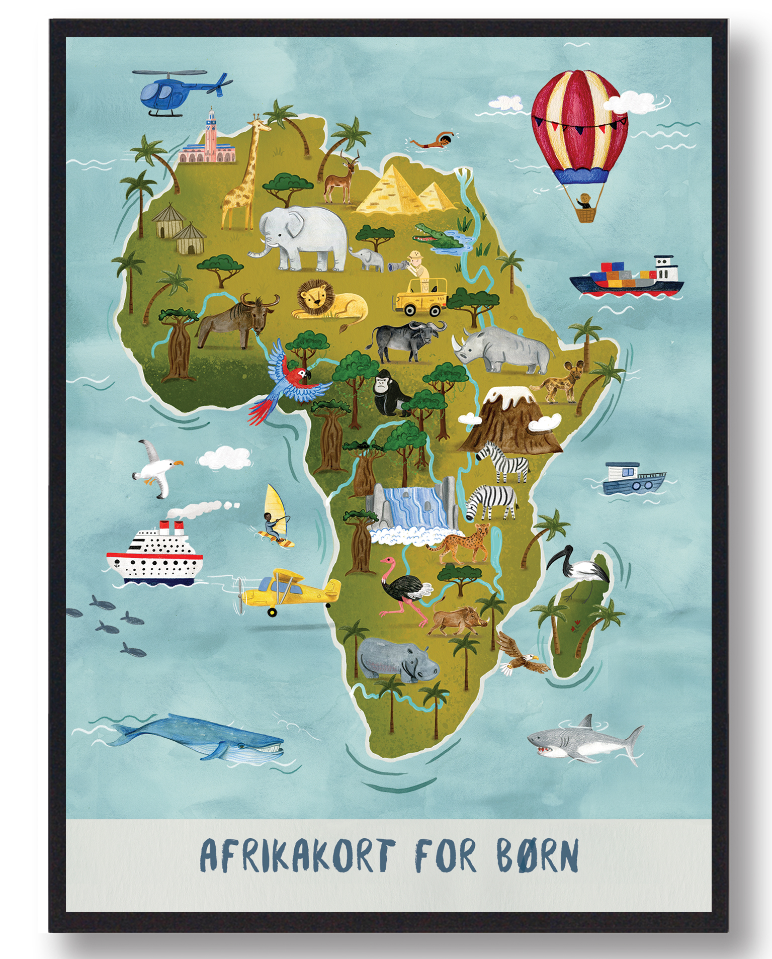 Afrikakort - håndtegnet plakat