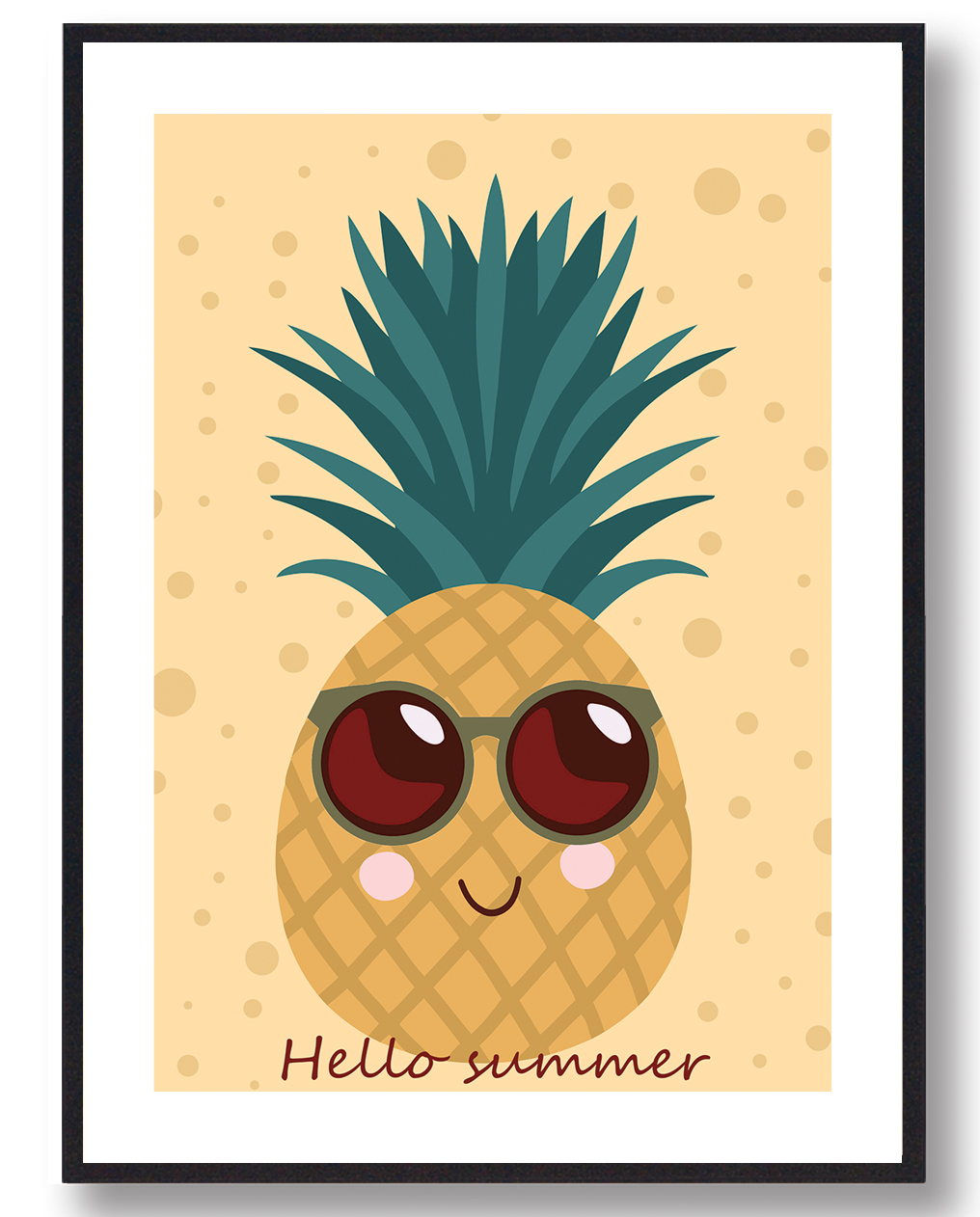 Ananas med solbriller - plakat