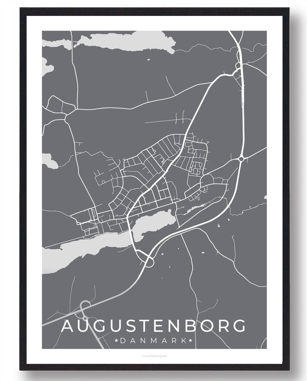 Augustenborg byplakat - grå