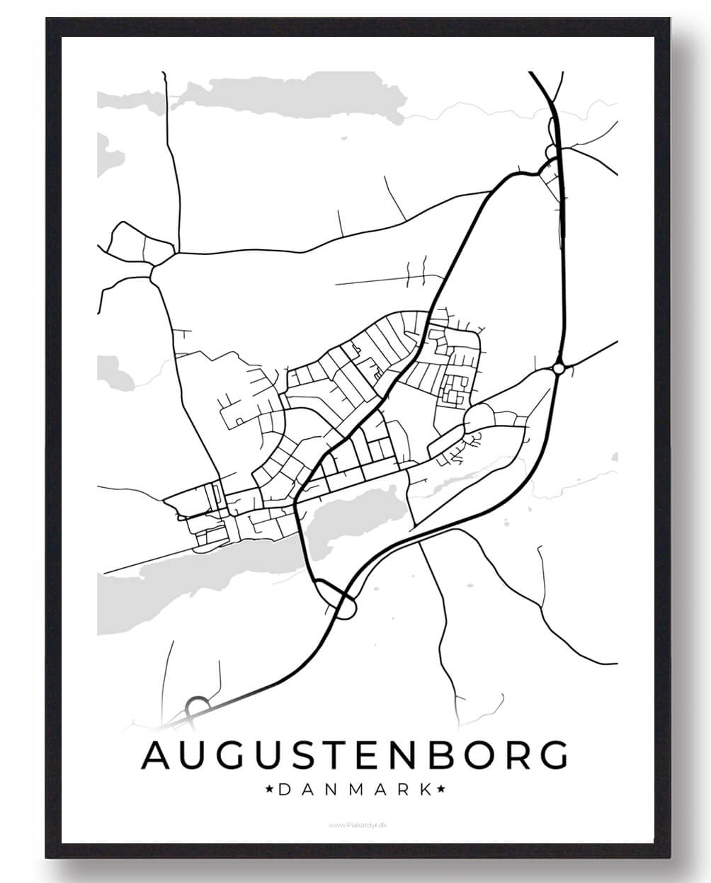 Augustenborg byplakat - hvid