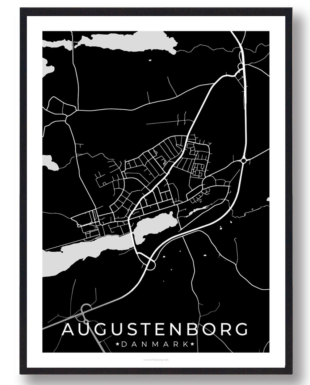 Augustenborg byplakat - sort