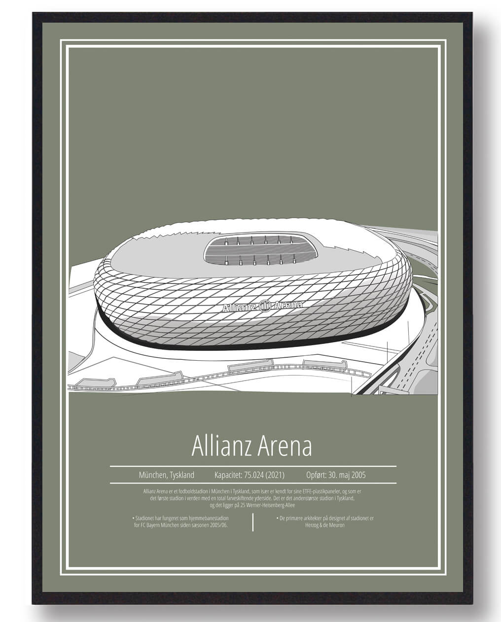 Allianz Arena - Bayern München  -  stadion plakat