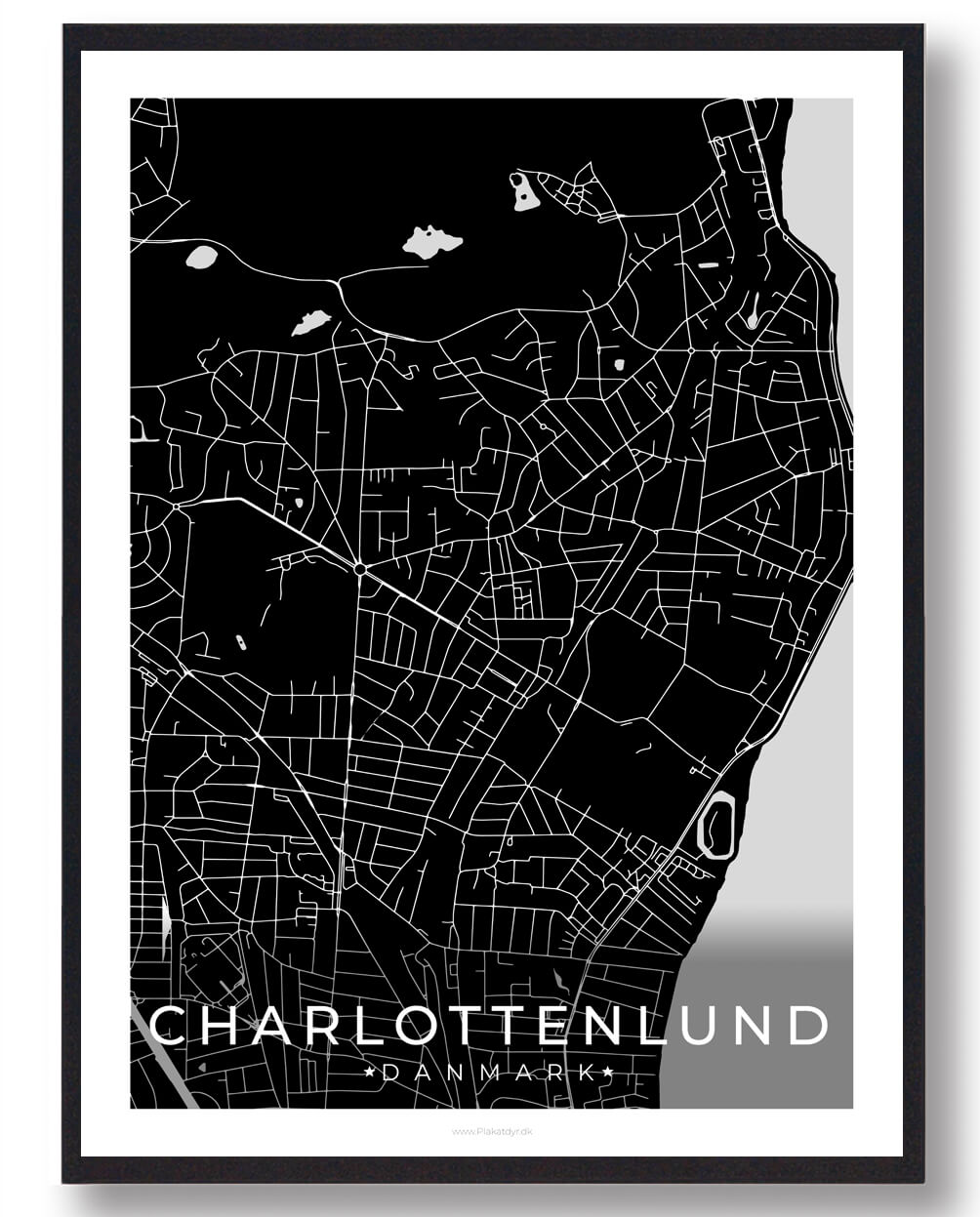 Charlottenlund plakat - sort