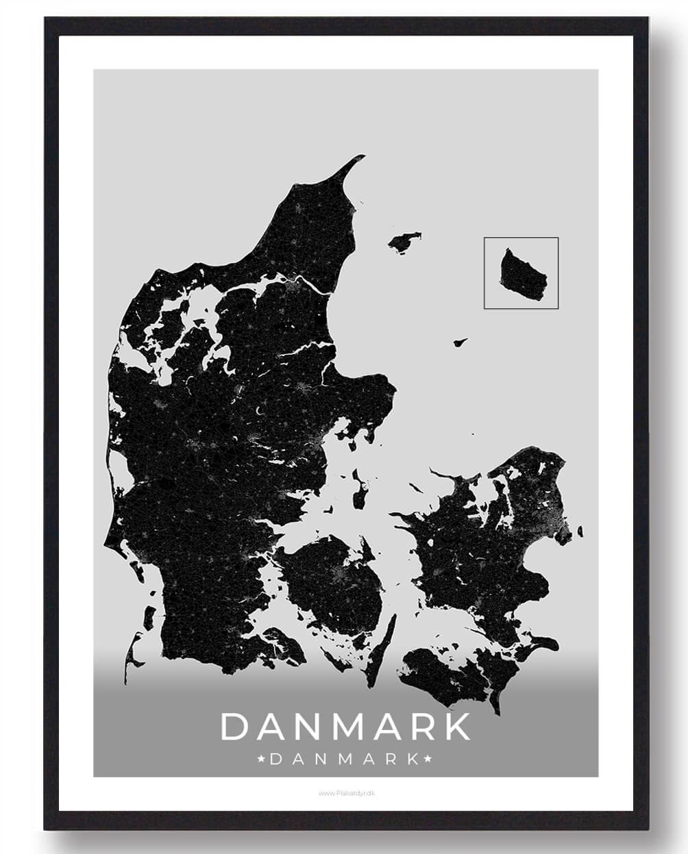 Danmark plakat - sort