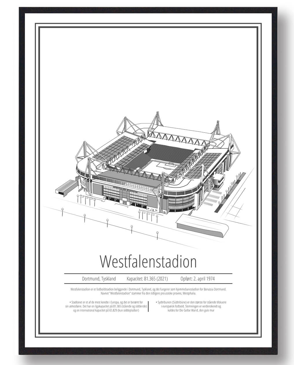 Westfalenstadion - Dortmund  -  stadion plakat