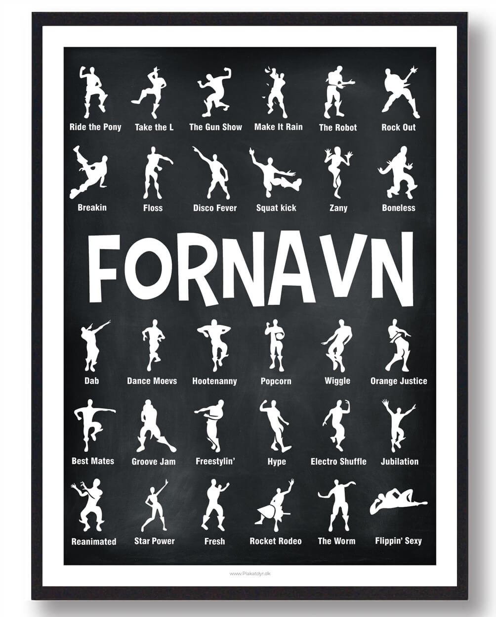 Fortnite plakat med navn - sort