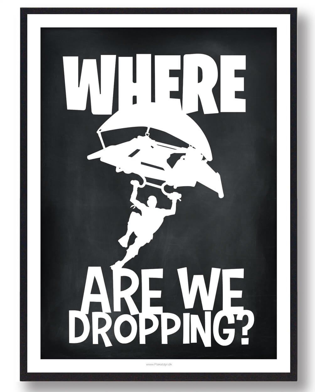 Where are we dropping (sort) - Fortnite plakat