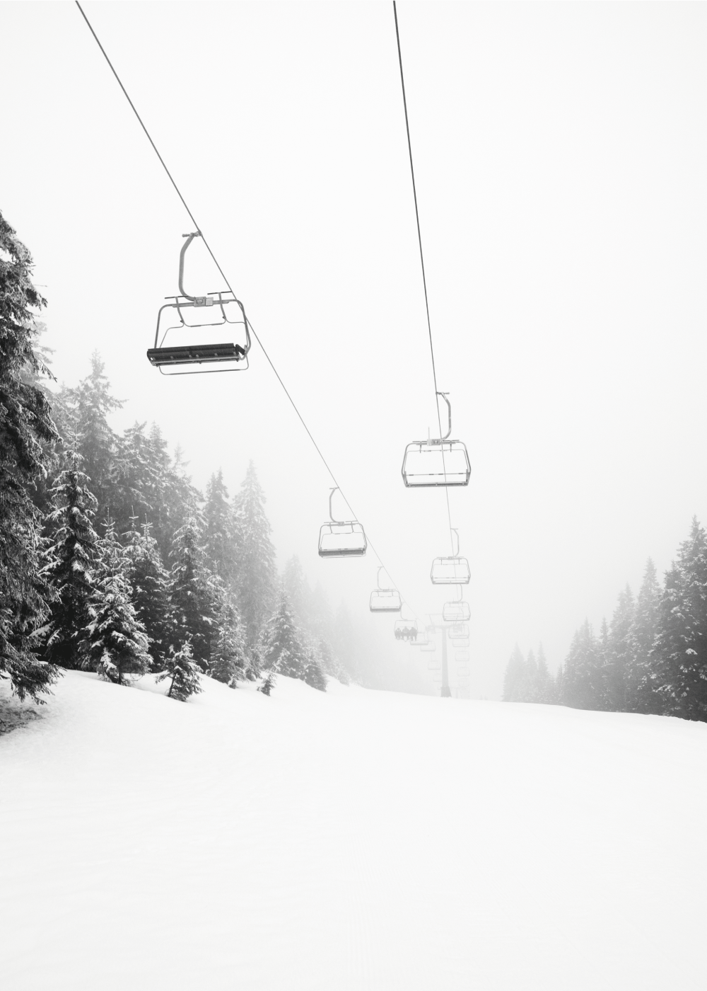 Skiing lift plakat