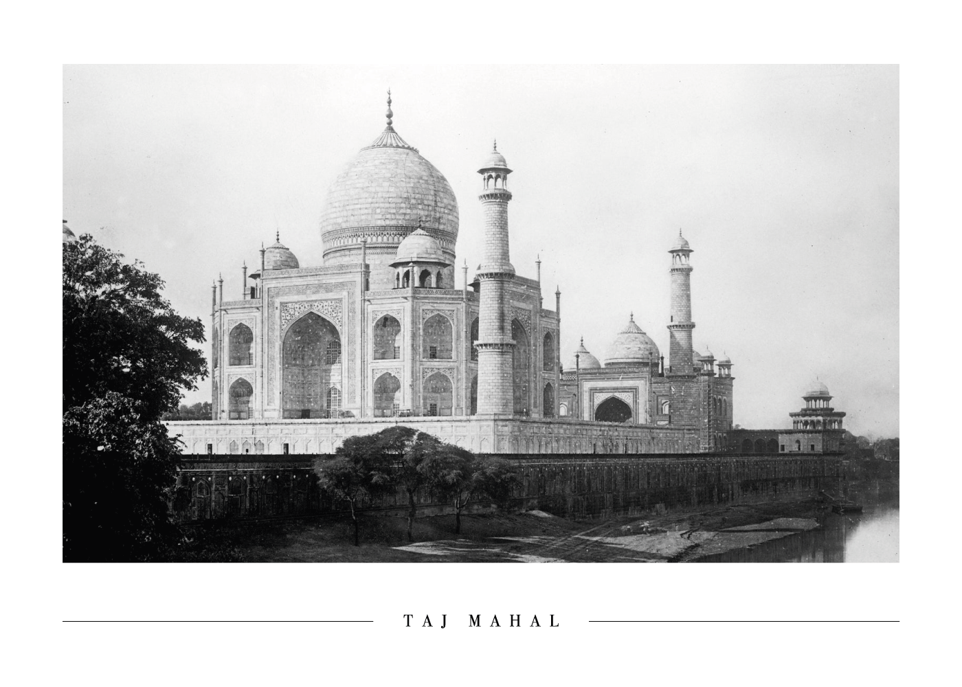 Taj Mahal from behind - Plakat