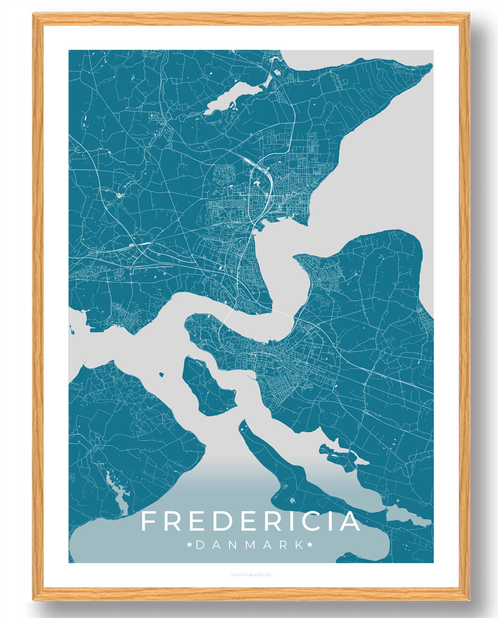 Fredericia plakat - blå