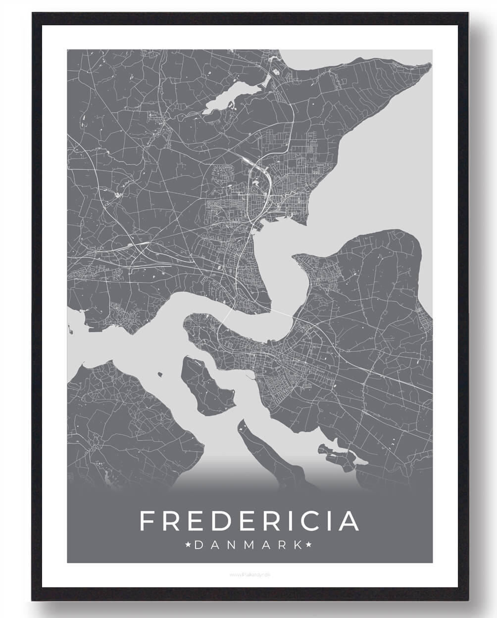 Fredericia plakat - grå