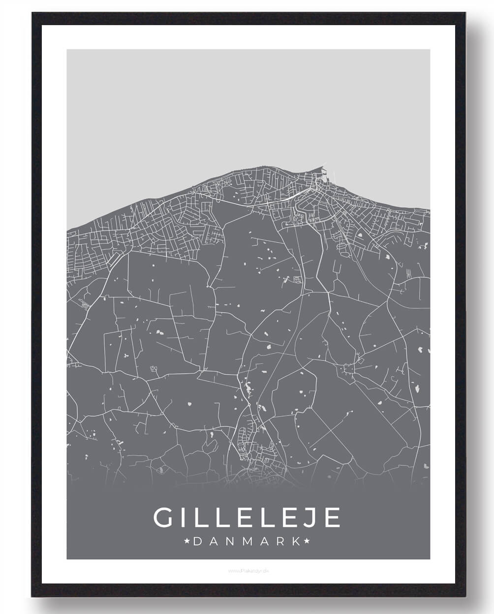 Gilleleje plakat - grå