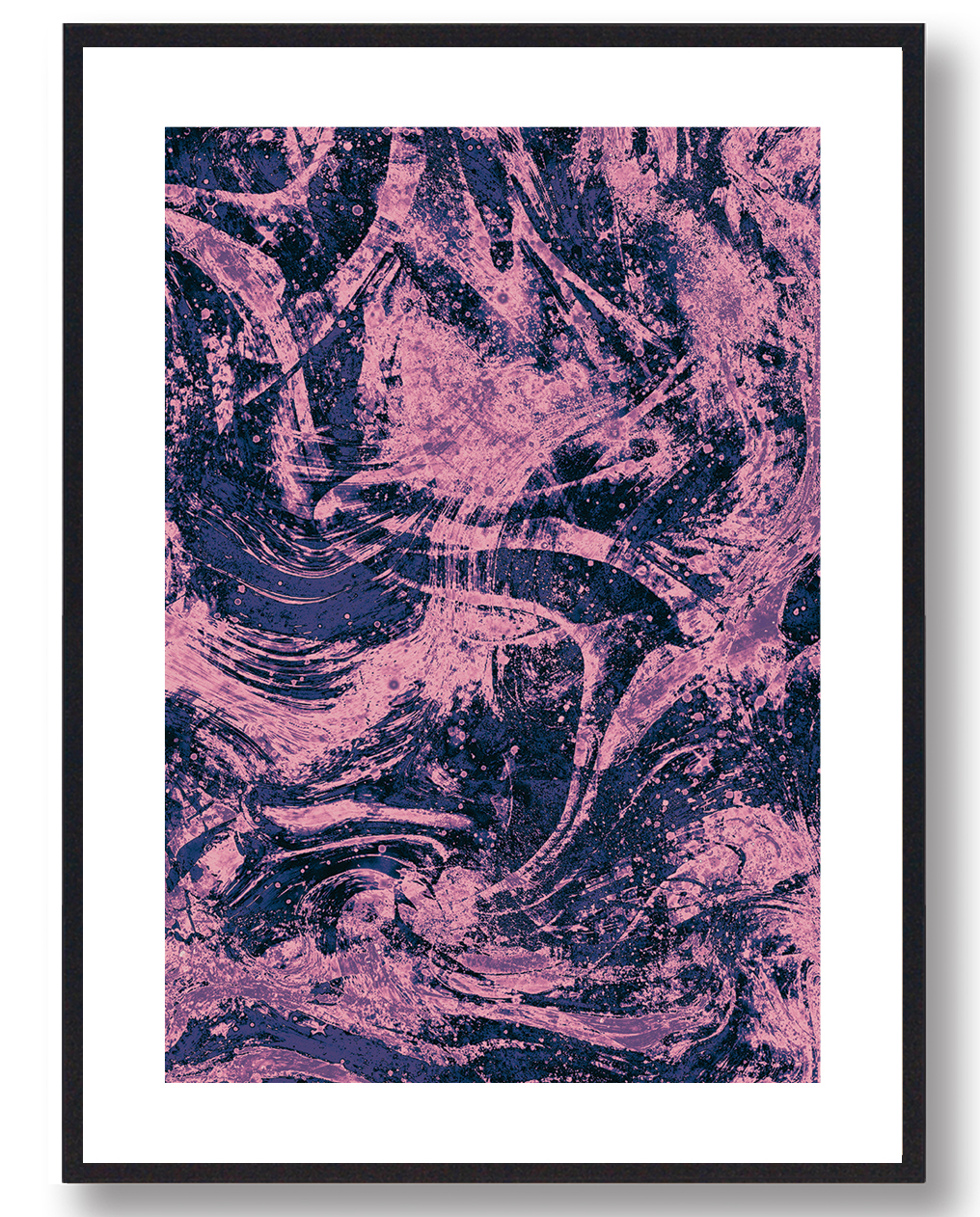 Abstrakt maleri (lyserød) - plakat