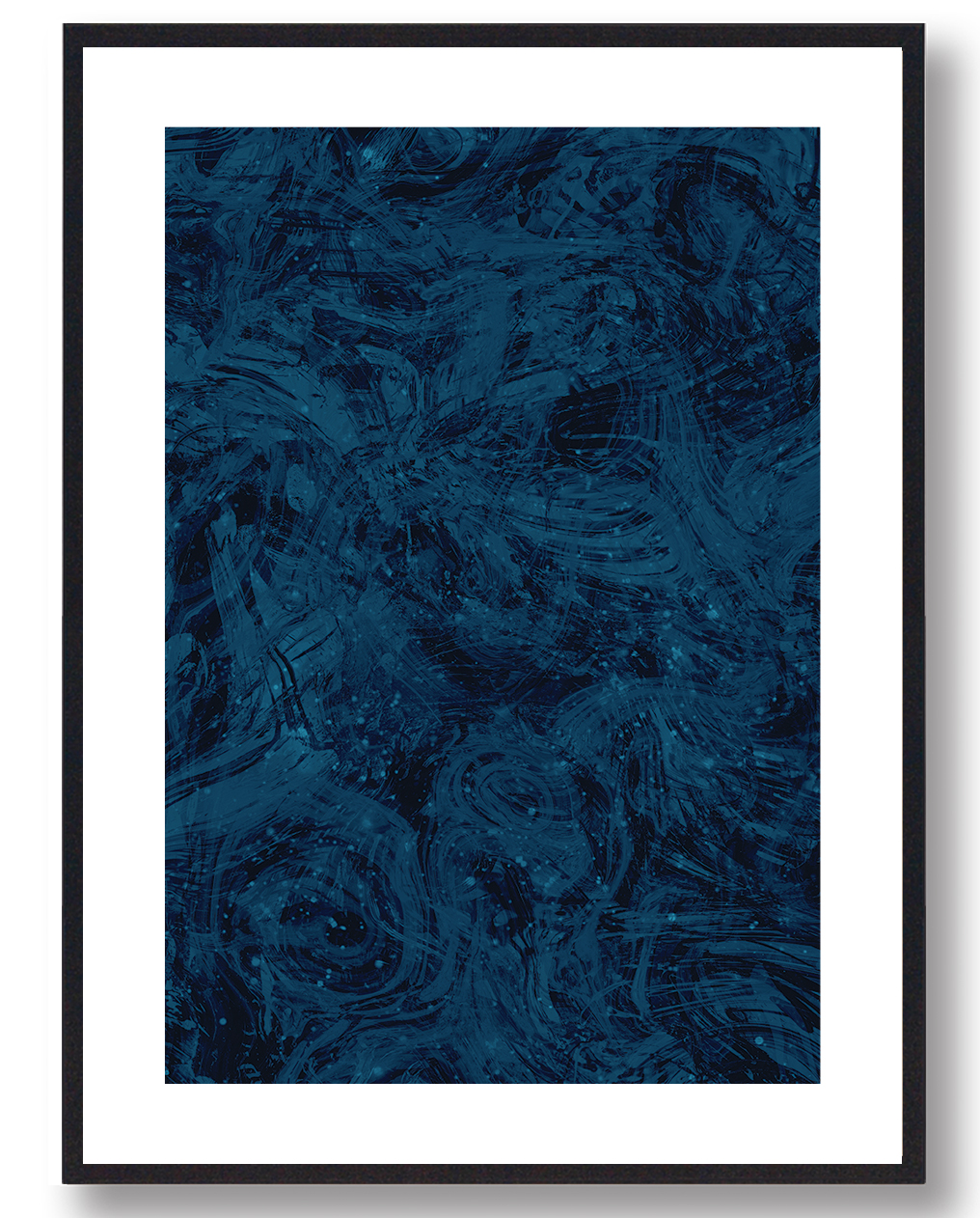 Abstrakt maleri (blå) - plakat