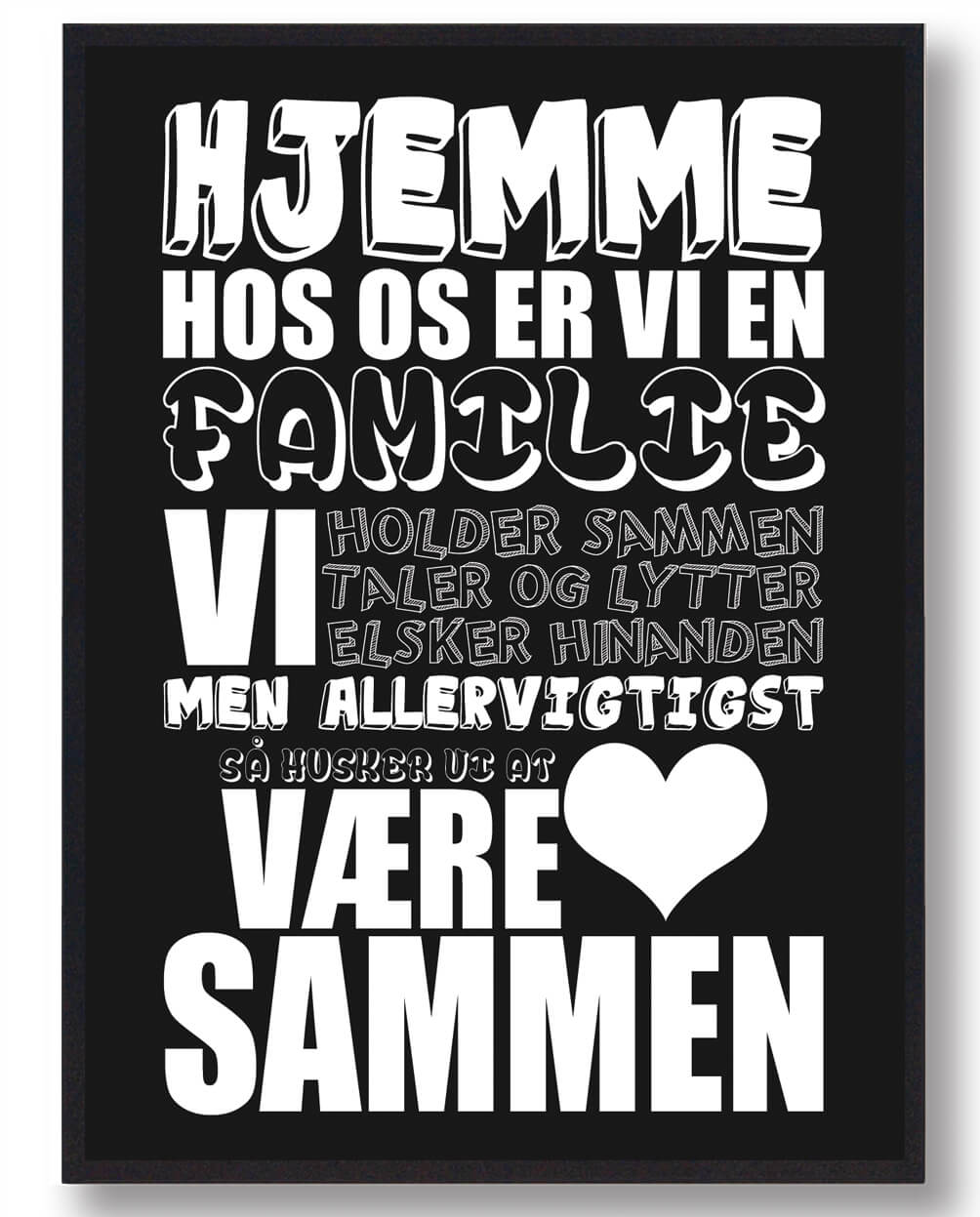 Hjemme hos os... (Sort) - plakat