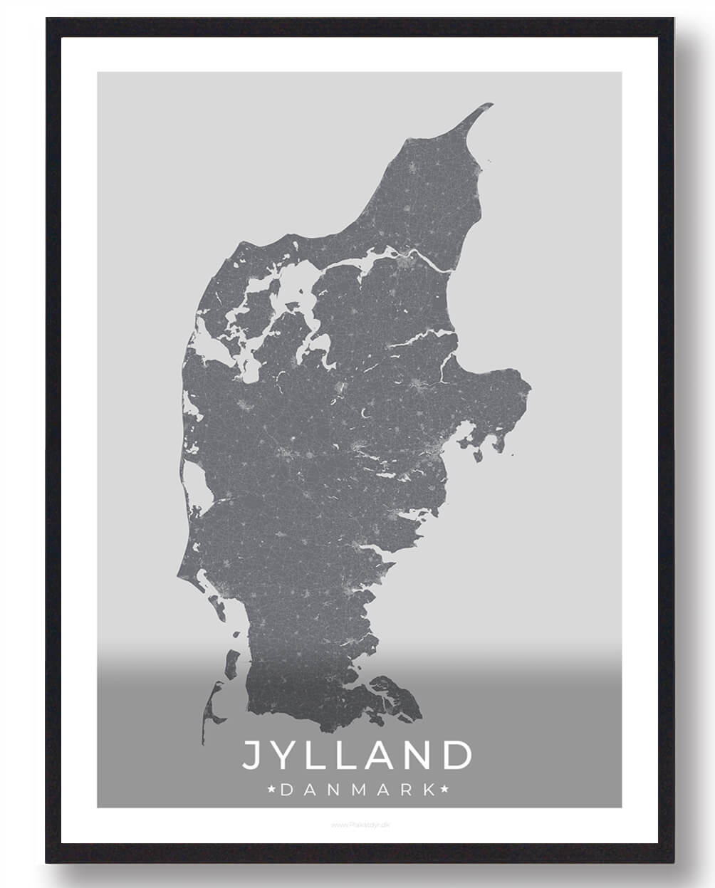 Jylland plakat - grå