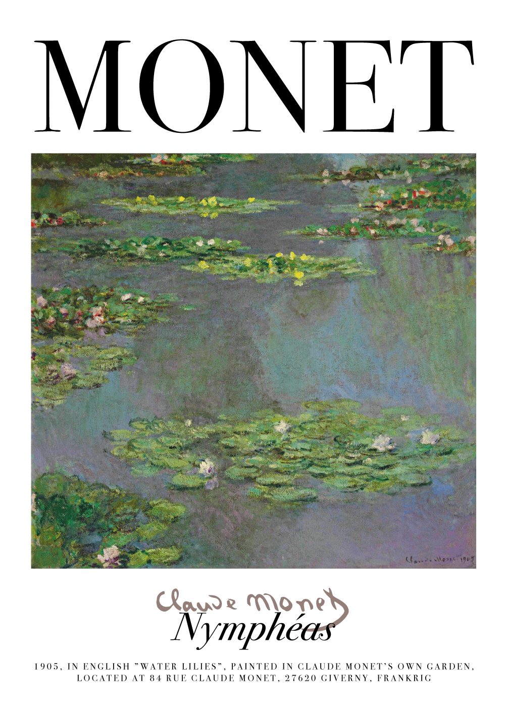 Water lilies - Claude Monet kunstplakat