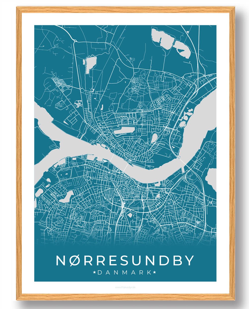 forestille Saucer Nat Nørresundby plakat - blå | | Plakaat.dk