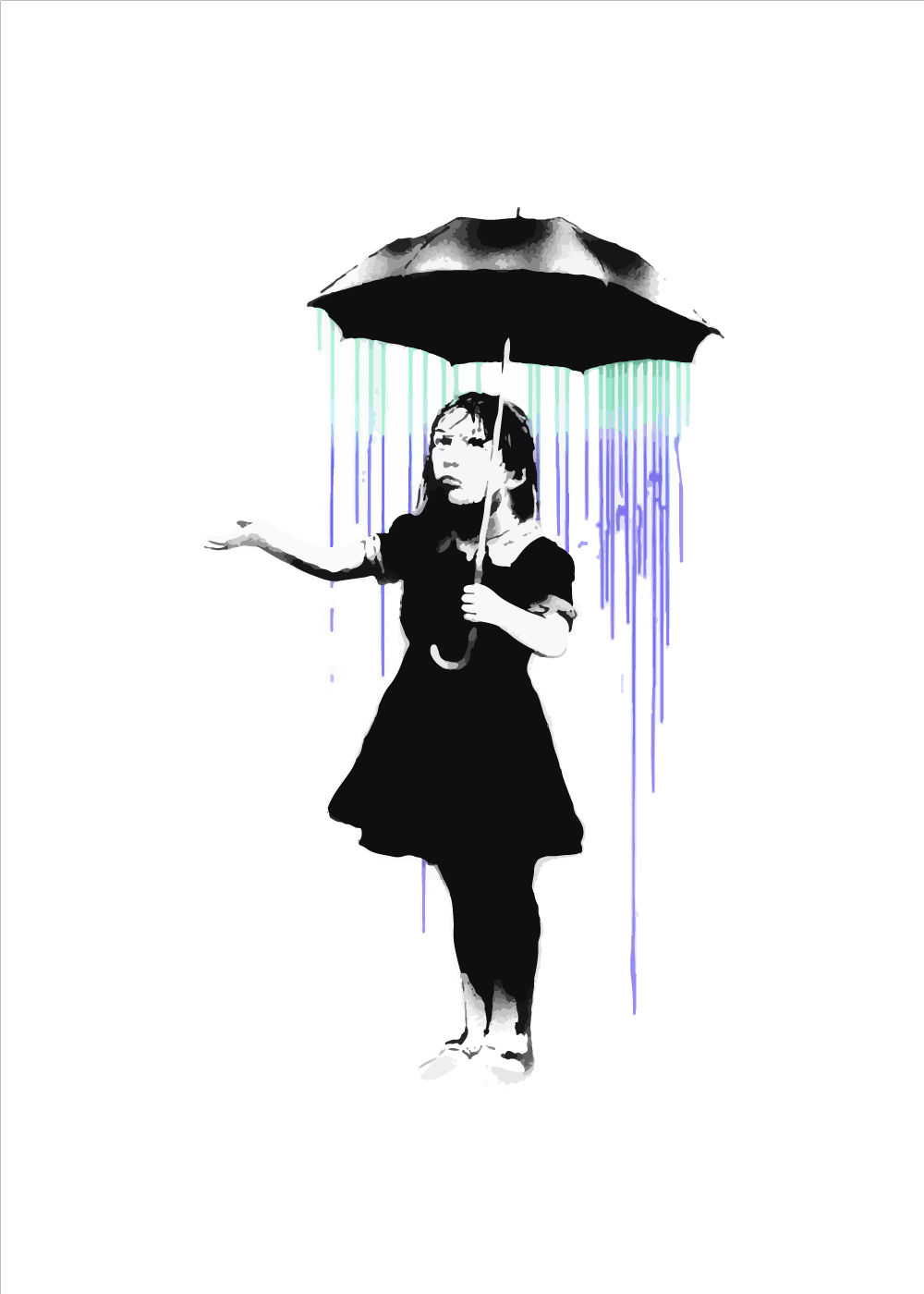 Umbrella girl - Banksy plakat