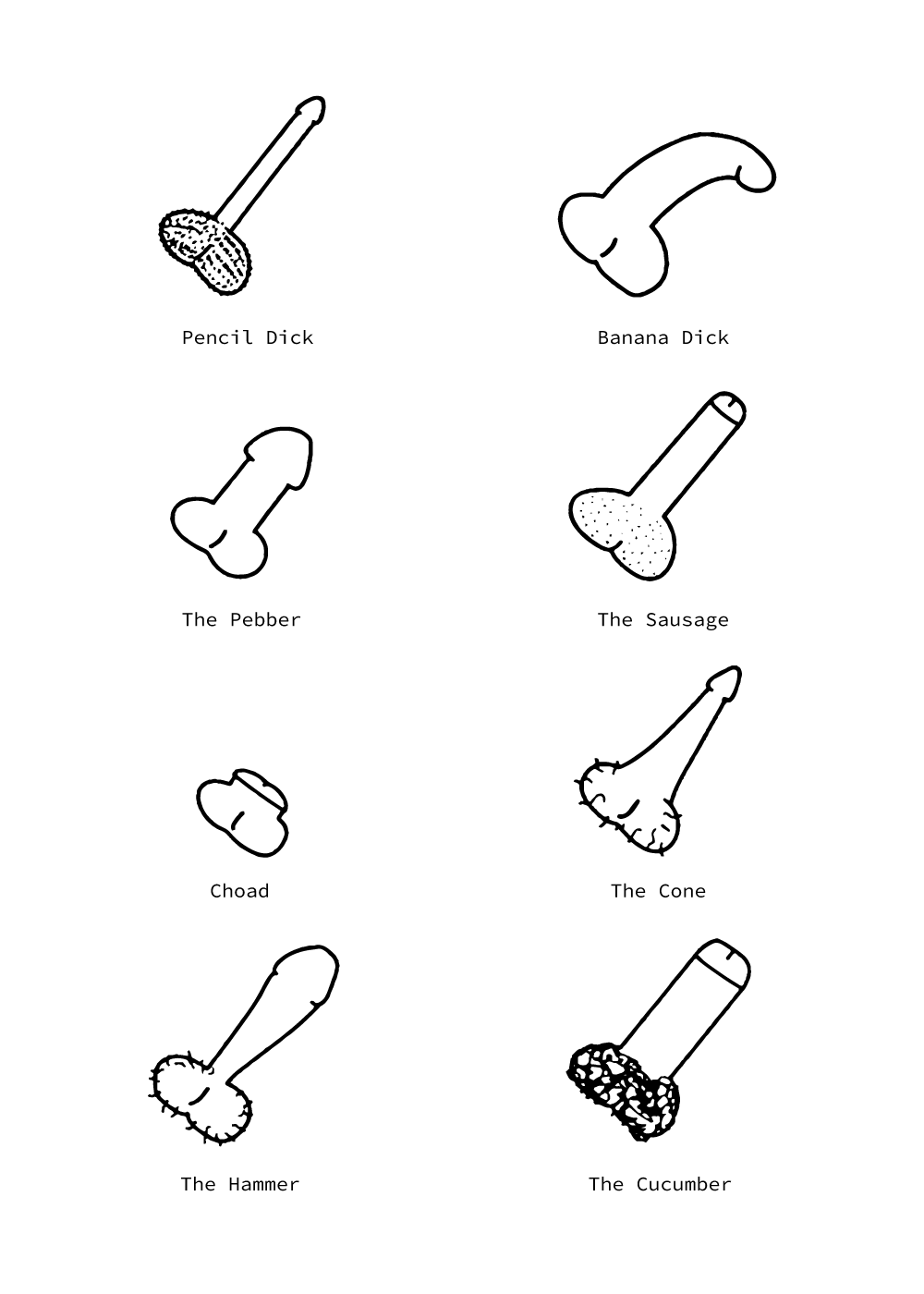 Types of penises plakat