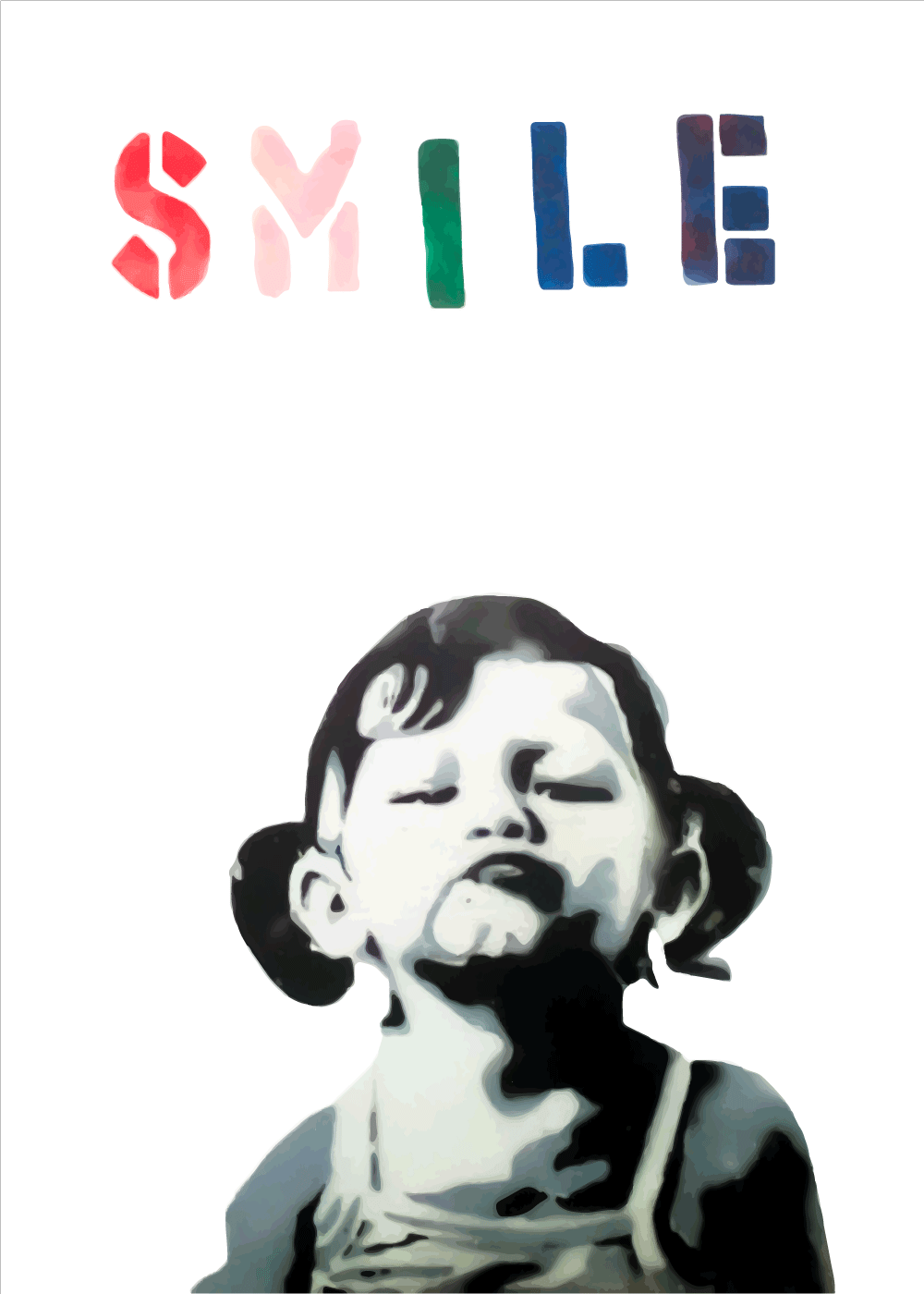 Smile girl - Banksy plakat