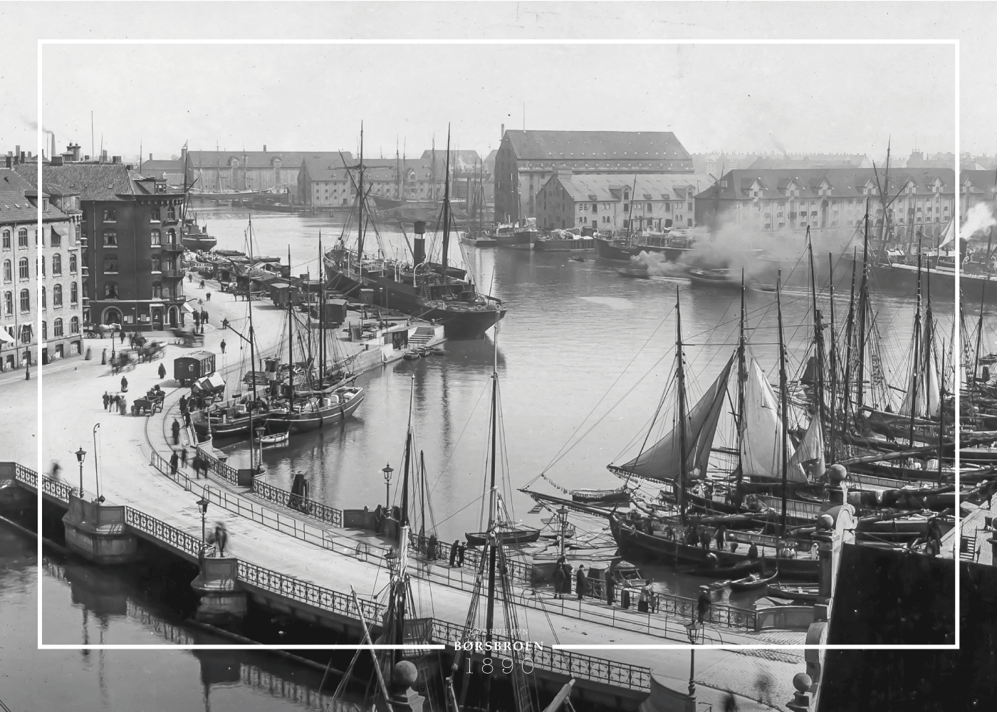 Børsbroen og børskanalen - Gamle billeder af København plakat