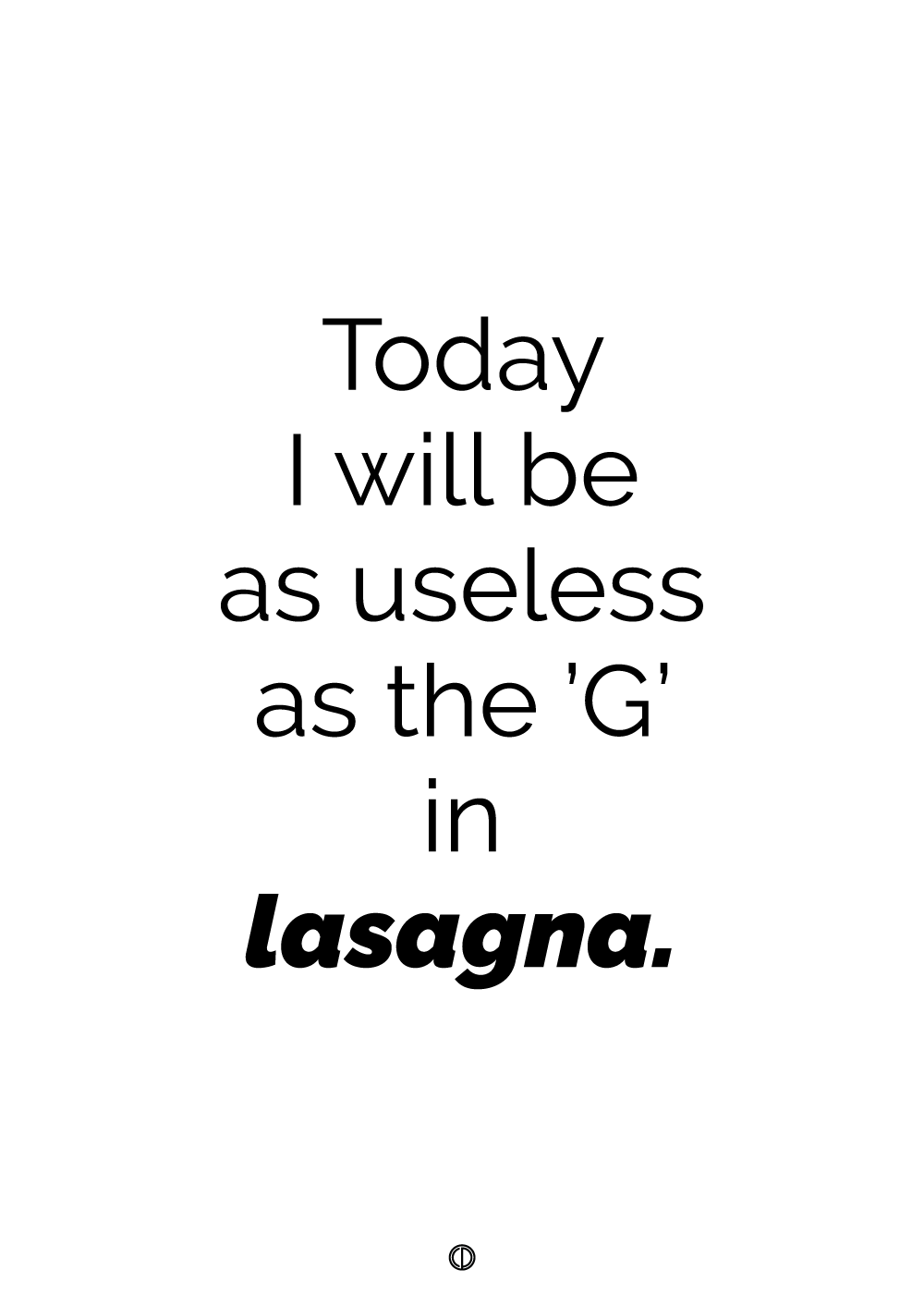 The 'G' in lasagna