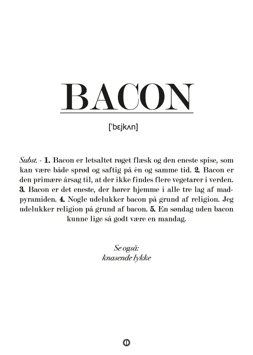 Bacon definition - plakat