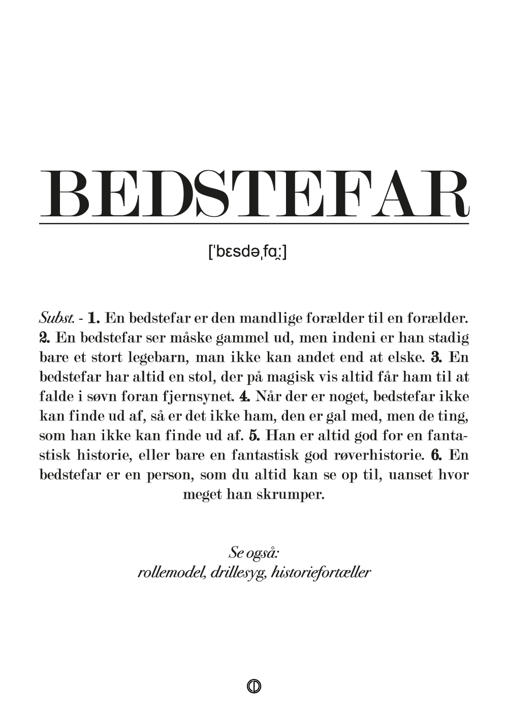 Bedstefar definition - plakat