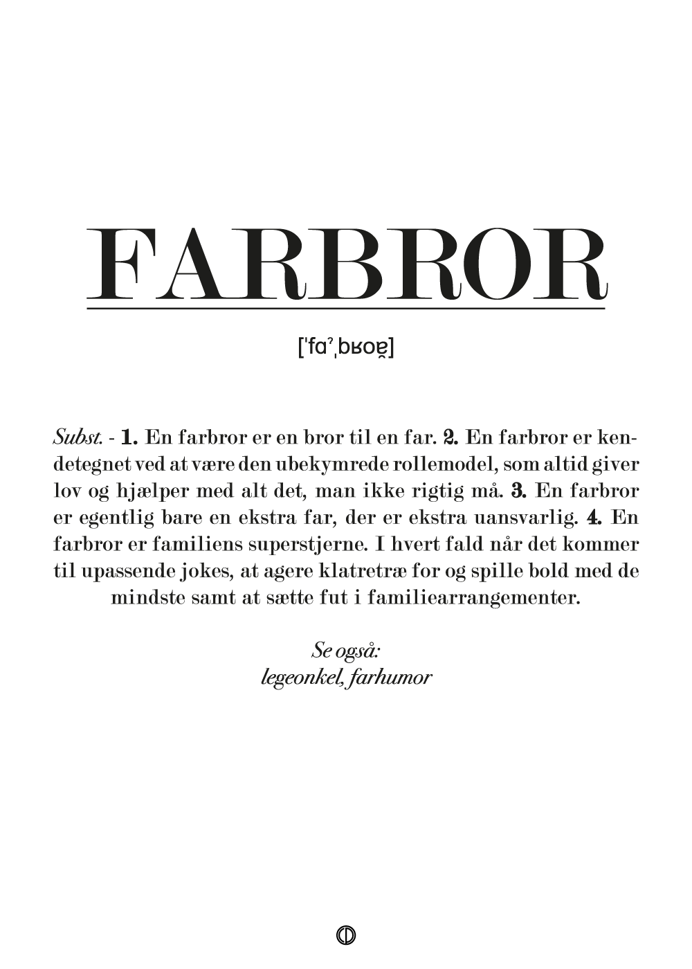 Farbror definition - plakat