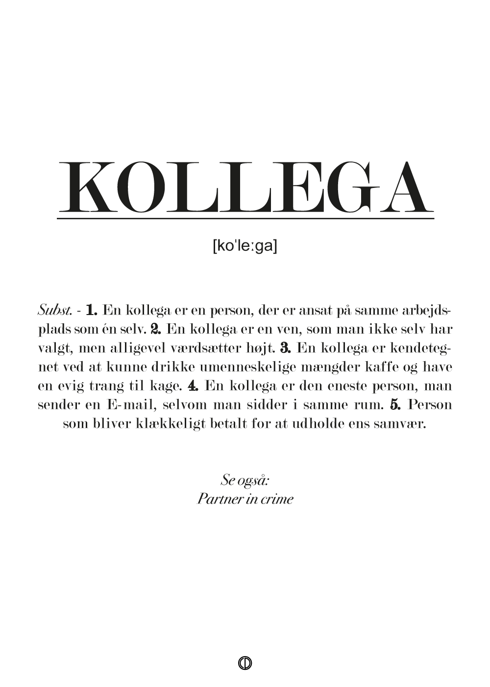 Kollega definition - plakat