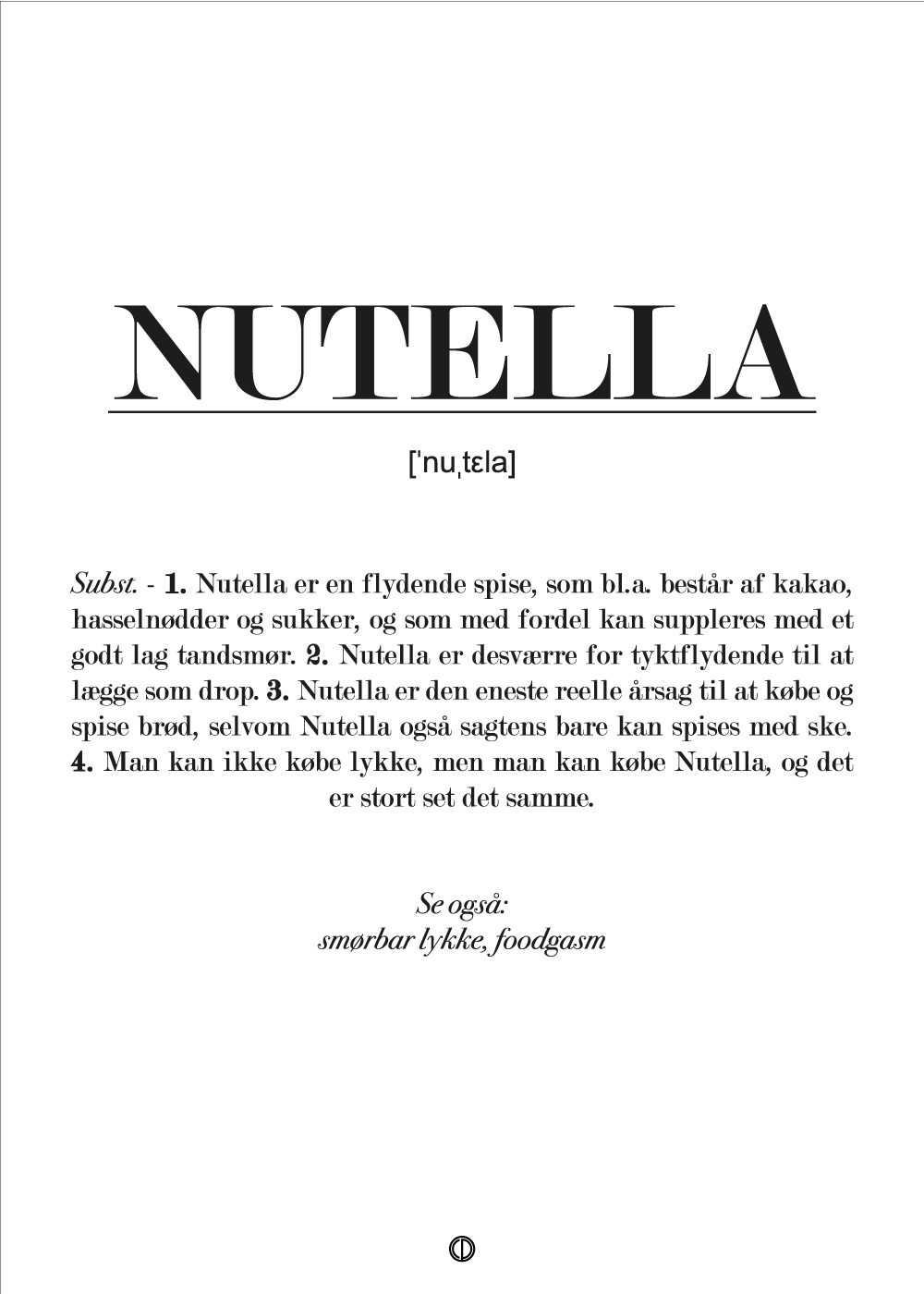 Nutella definition - plakat