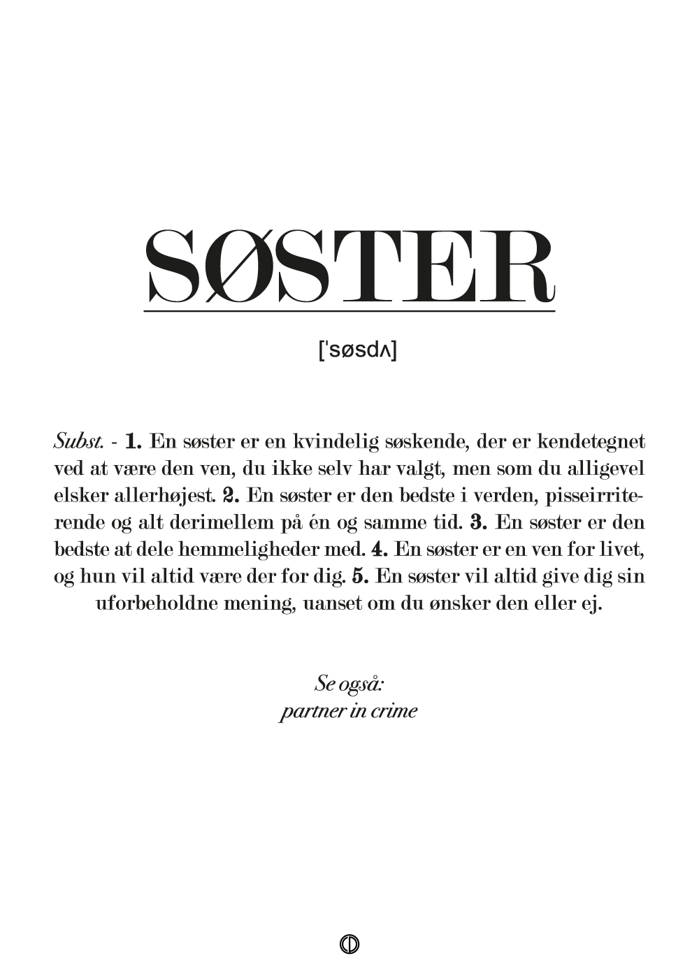 Søster definition - plakat