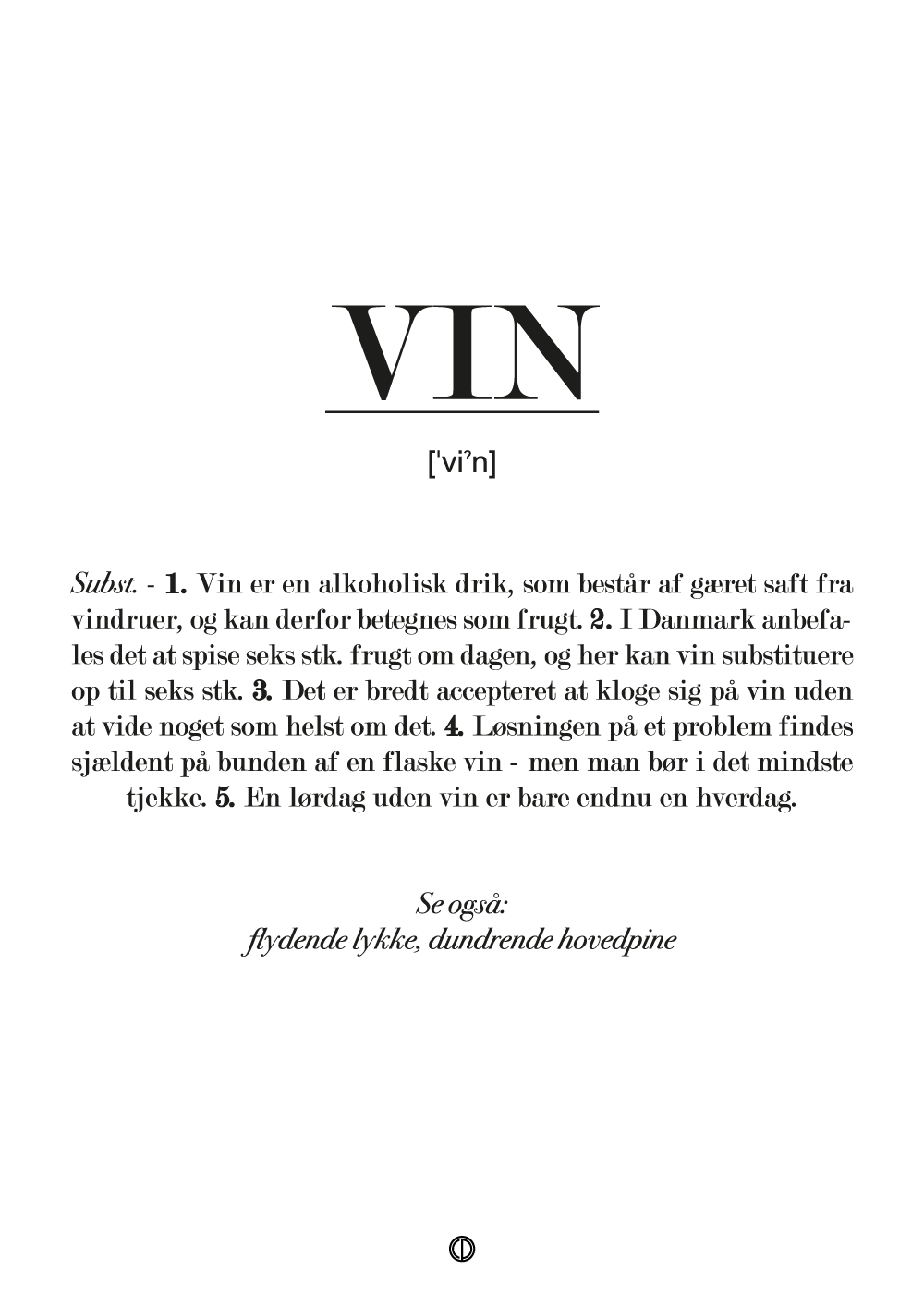 Vin definition - plakat