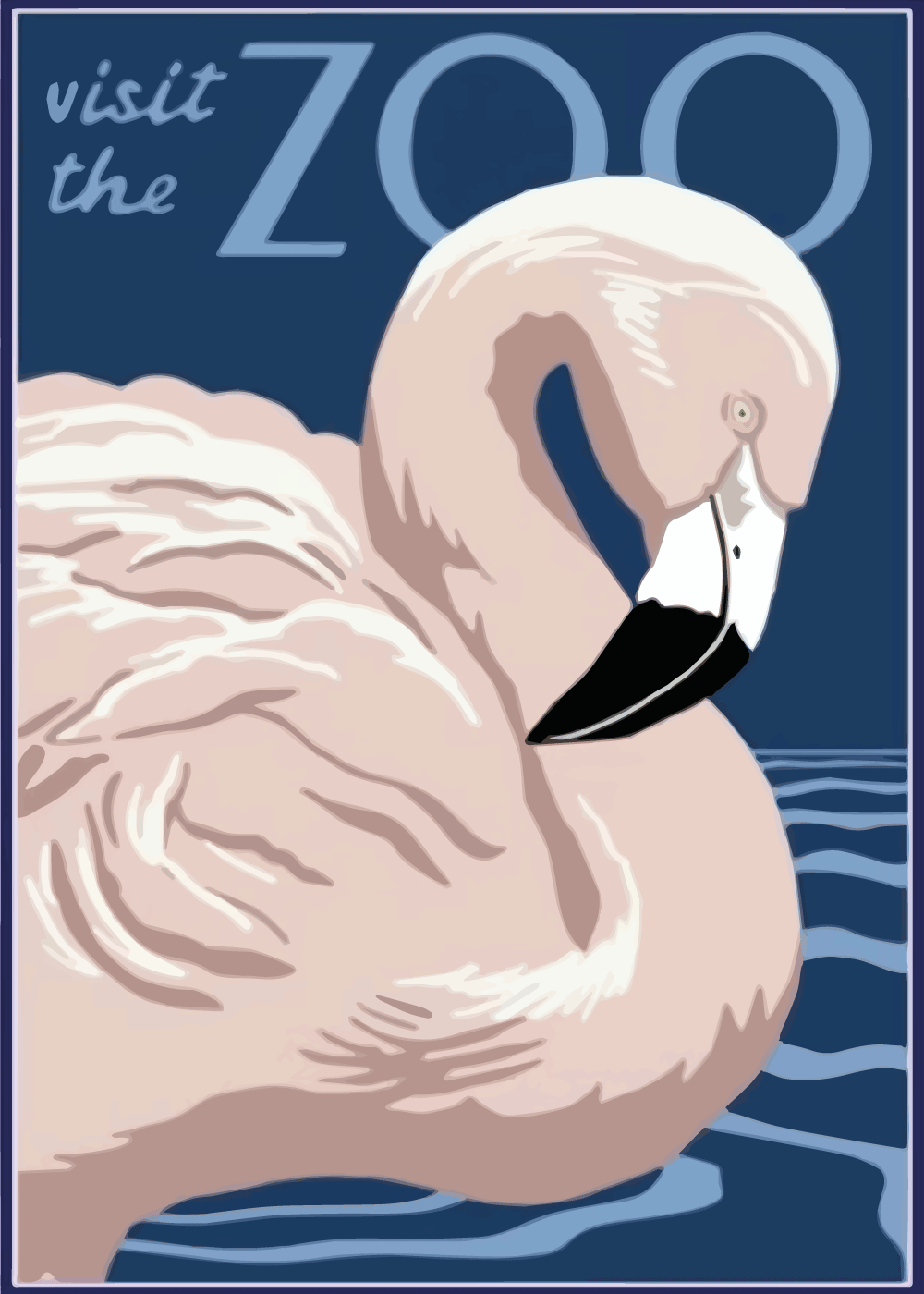 Zoo plakat - flamingo