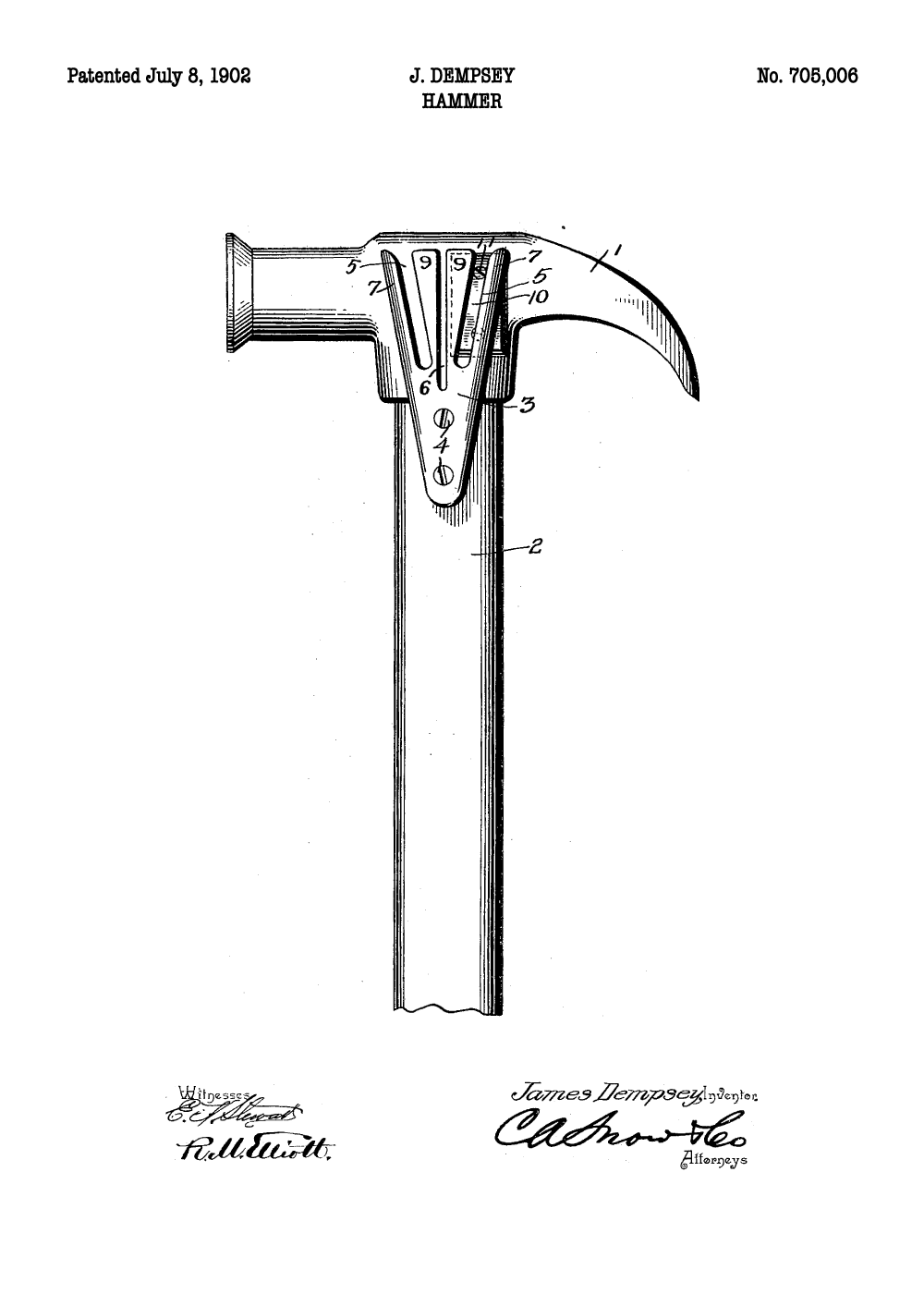 Hammer plakat - Original patent tegning