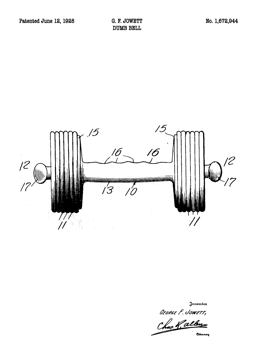 Håndvægt plakat - Original patent tegning