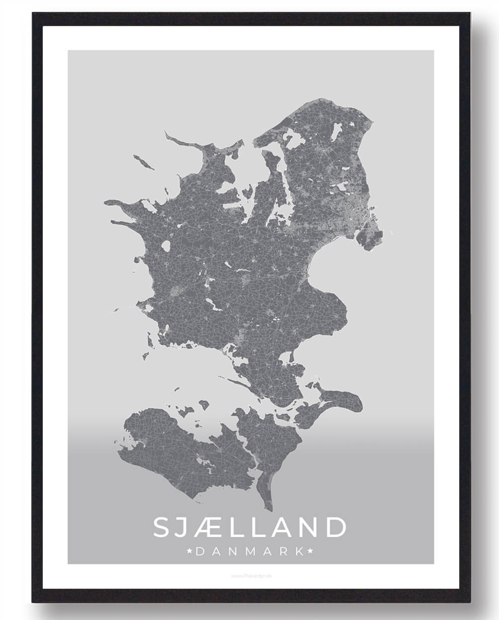 Sjælland plakat (grå)