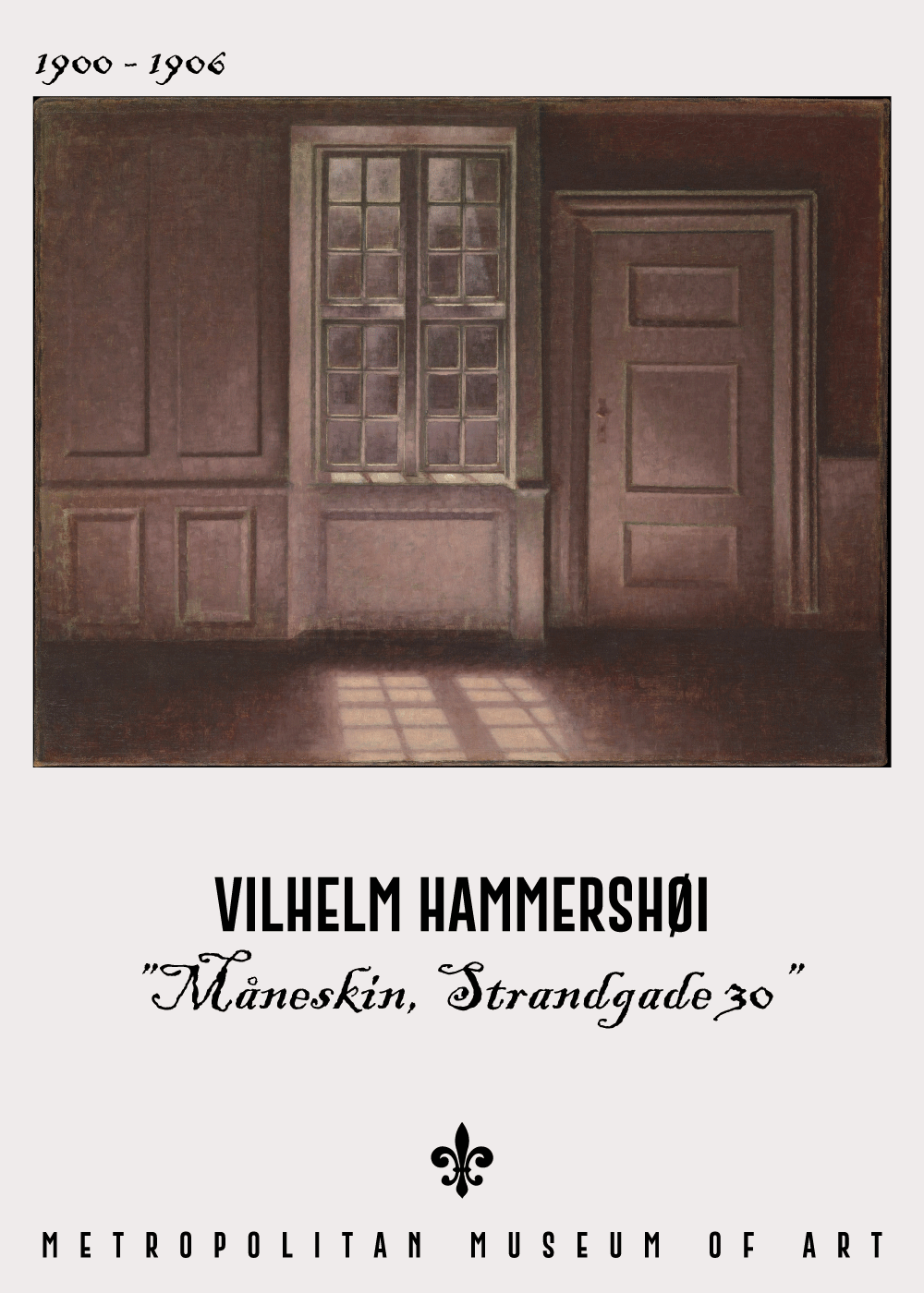 Måneskin - Vilhelm Hammershøi Kunstplakat