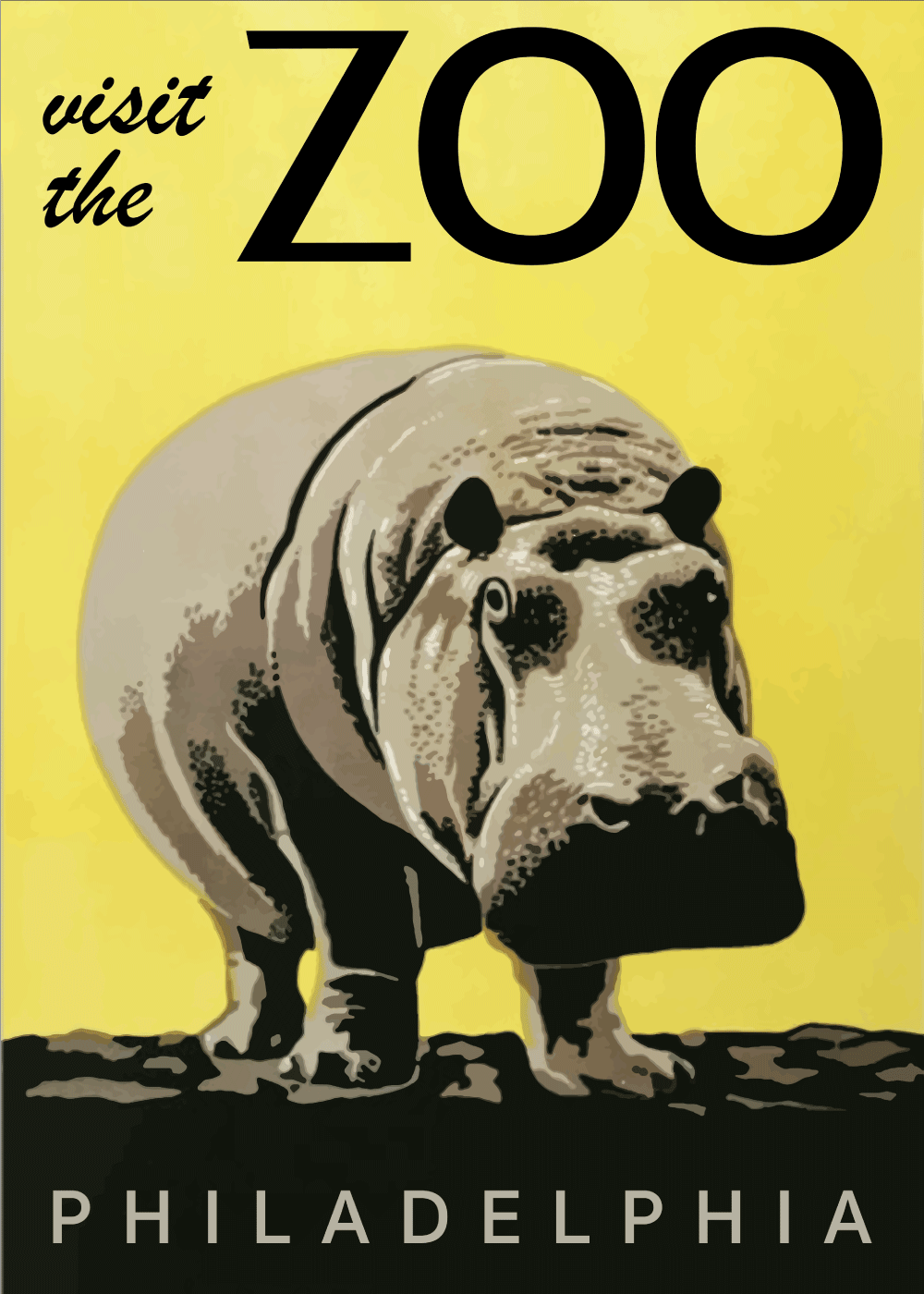 Zoo plakat - Flodhest
