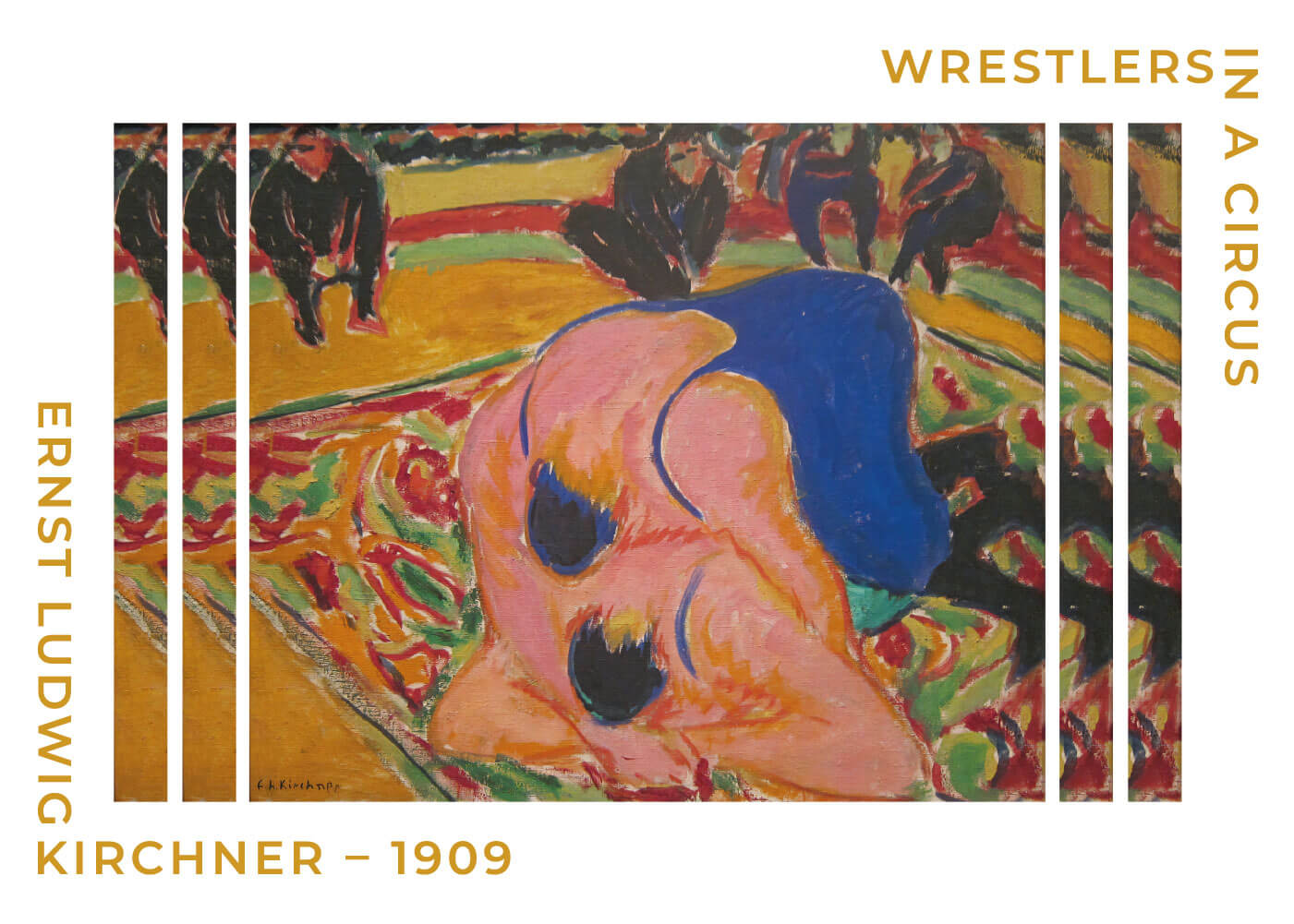 Wrestlers in a circus - Ernst L. Kirchner museumsplakat