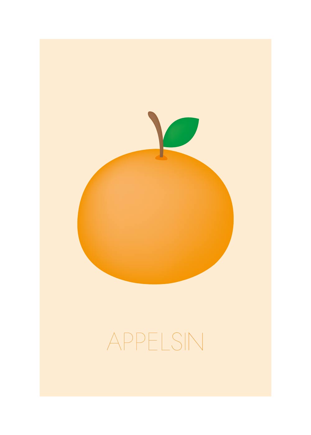 Appelsin - Børneplakat