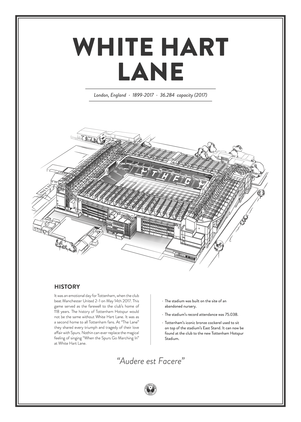 White Hart Lane - Tottenham arena - stadionplakat