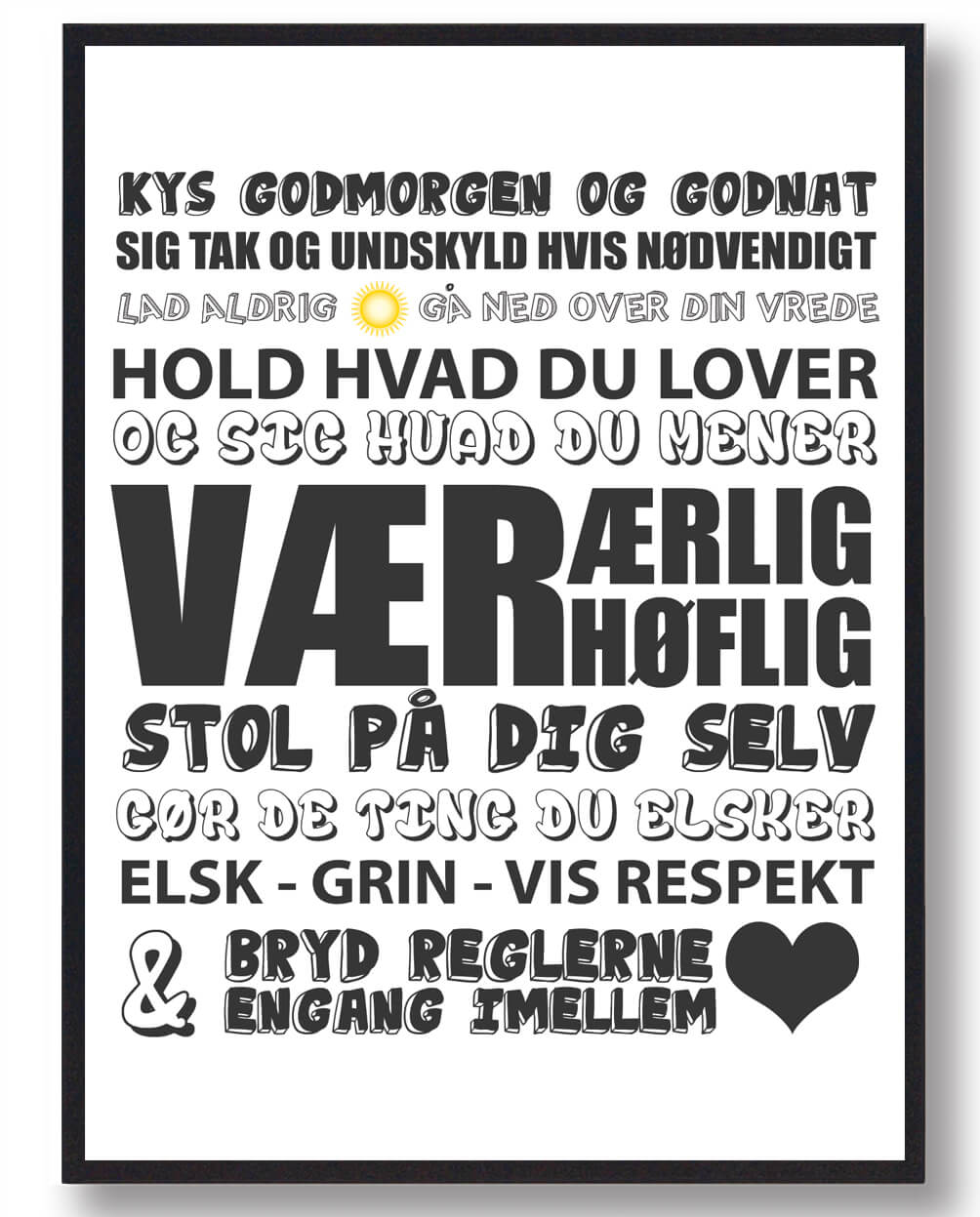 Kys hinanden godmorgenâ¦ (Hvid) - plakat